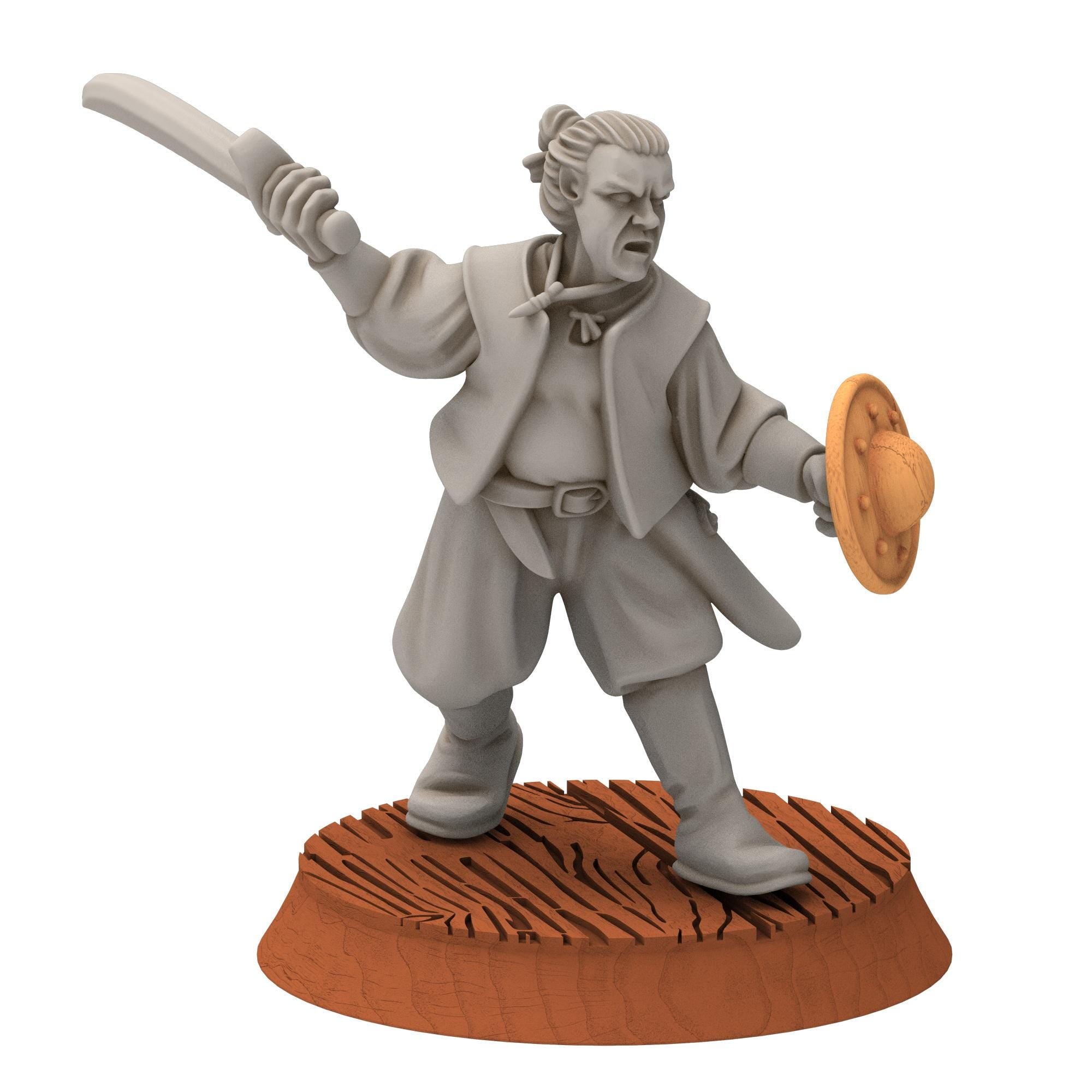 Corsairs - Pirates with Handweapons and shields - Draxis - Medbury miniatures