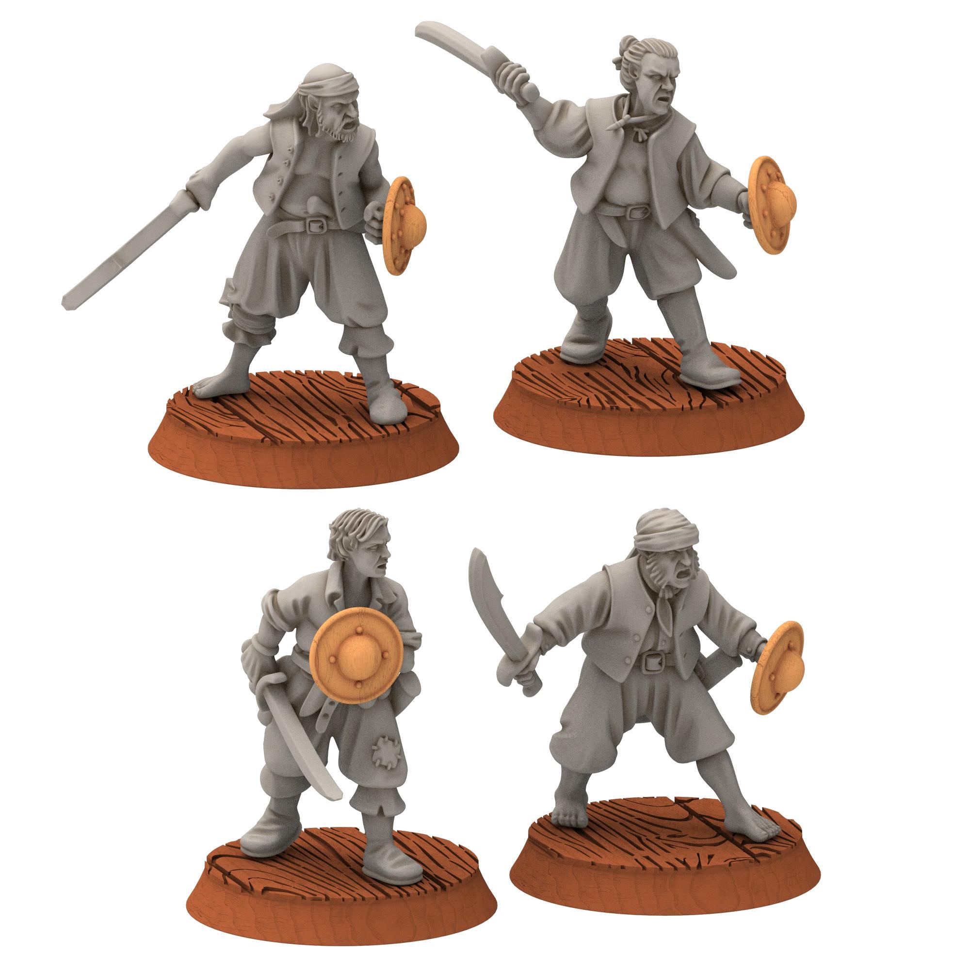 Corsairs - Pirates with Handweapons and shields - Draxis - Medbury miniatures