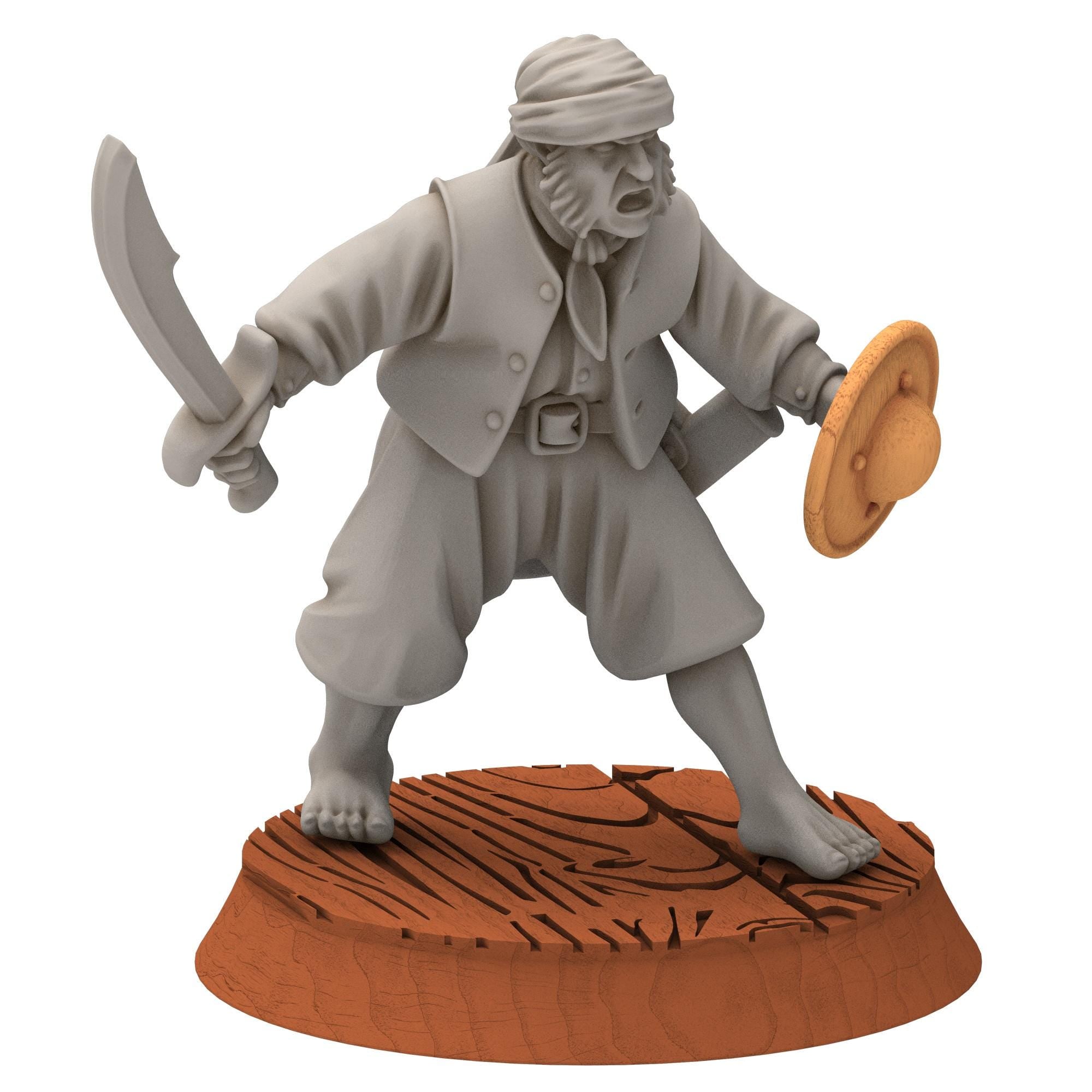 Corsairs - Pirates with Handweapons and shields - Draxis - Medbury miniatures