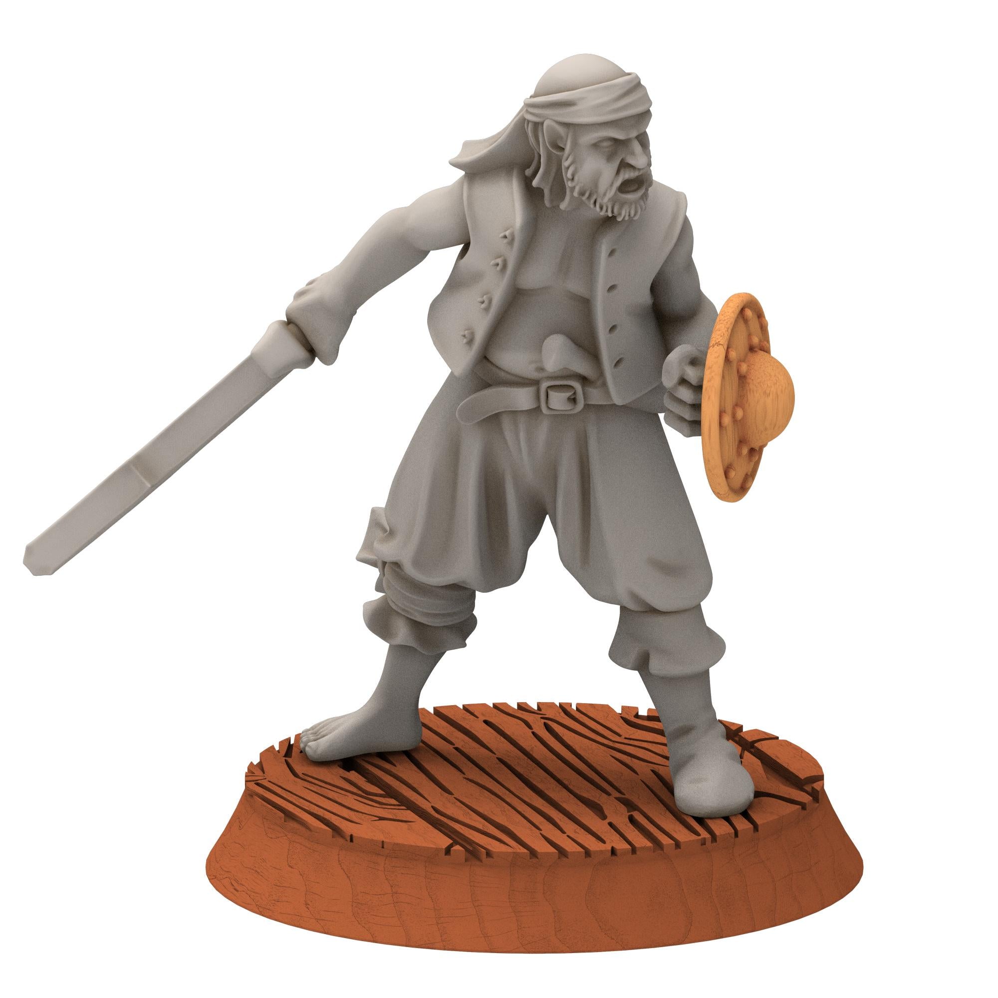 Corsairs - Pirates with Handweapons and shields - Draxis - Medbury miniatures