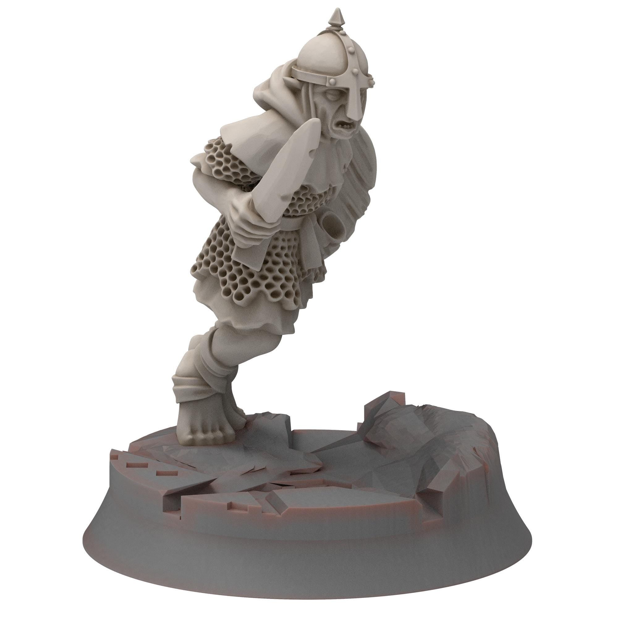 Goblin cave - Goblin Warriors with swords and shields - Darkholm - Medbury miniatures