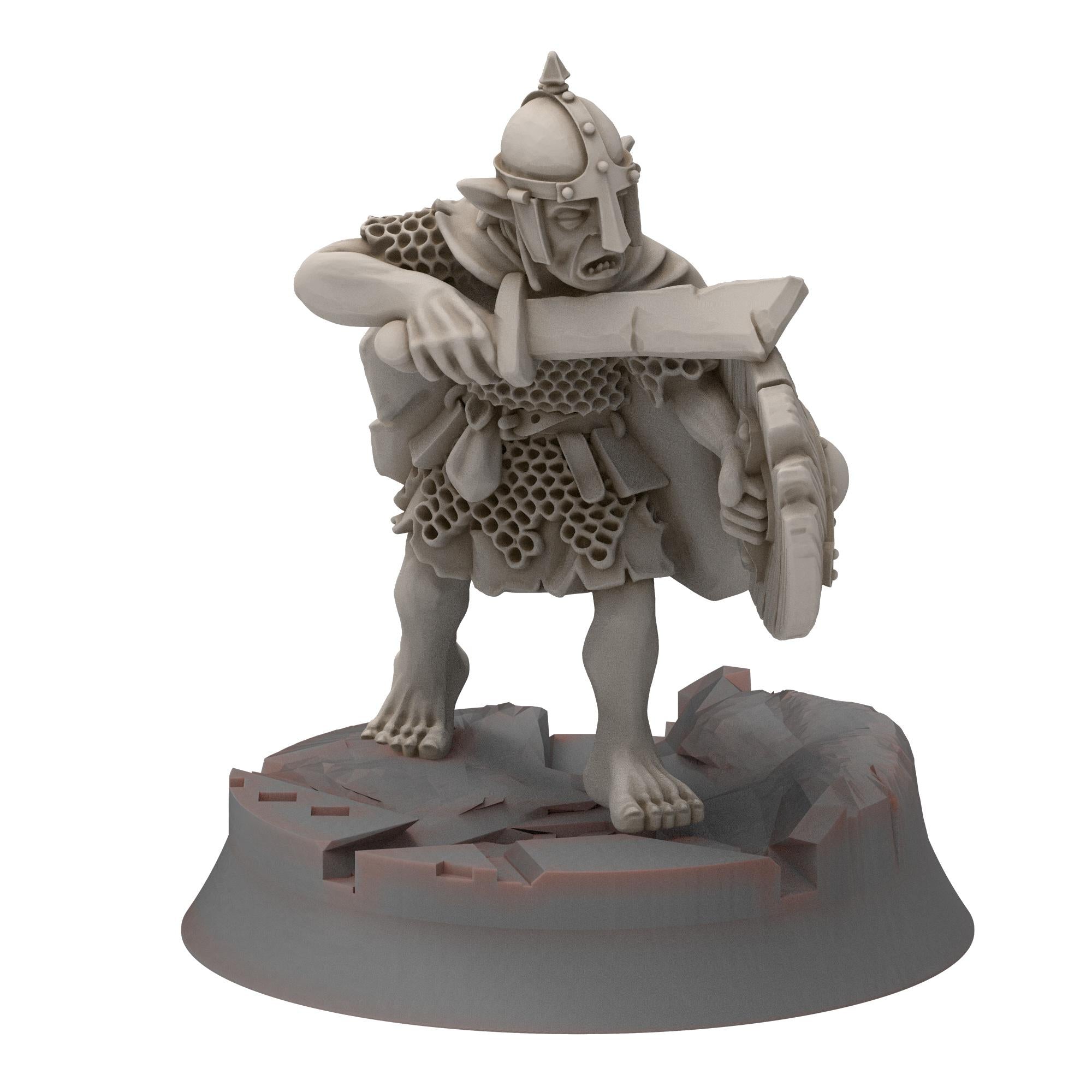 Goblin cave - Goblin Warriors with swords and shields - Darkholm - Medbury miniatures