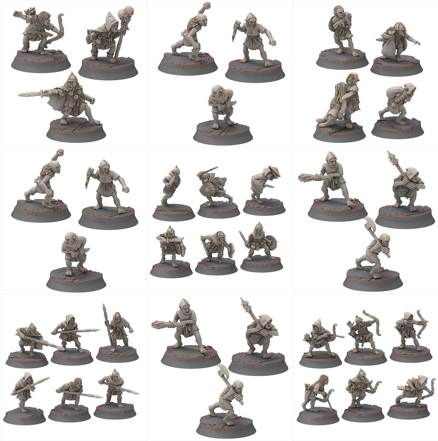 Goblin cave - Goblin Bundle x37 miniatures - Darkholm - Medbury miniatures