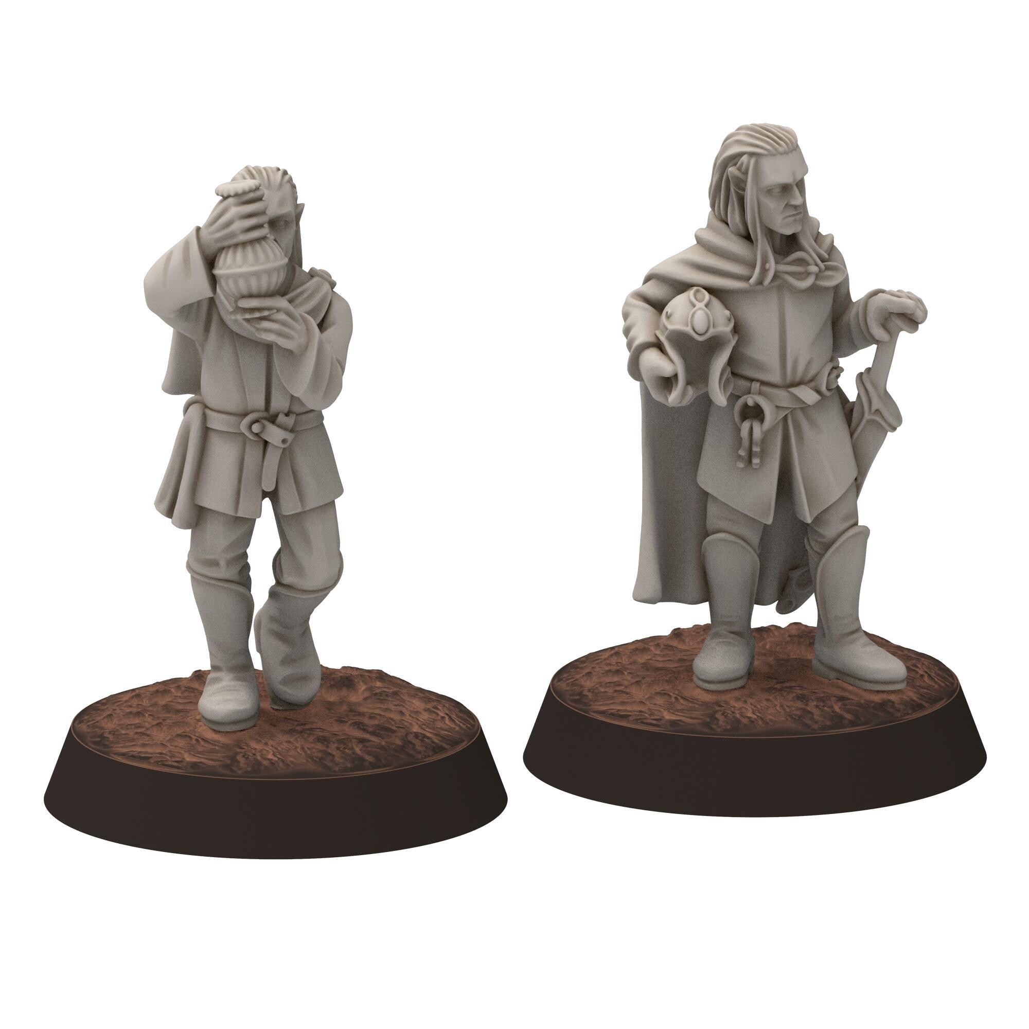 Darkwood - Gwyrdgalas Elven Courtiers, Captain of the Guard, Butler - Sylvara - Thornwild - Medbury miniatures