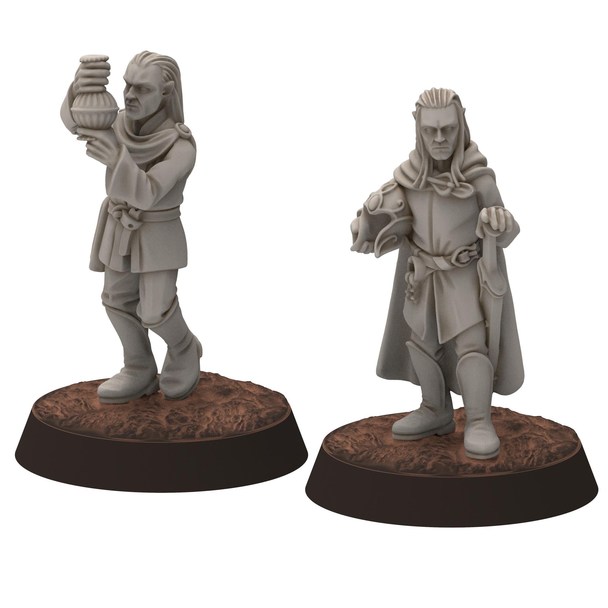 Darkwood - Gwyrdgalas Elven Courtiers, Captain of the Guard, Butler - Sylvara - Thornwild - Medbury miniatures