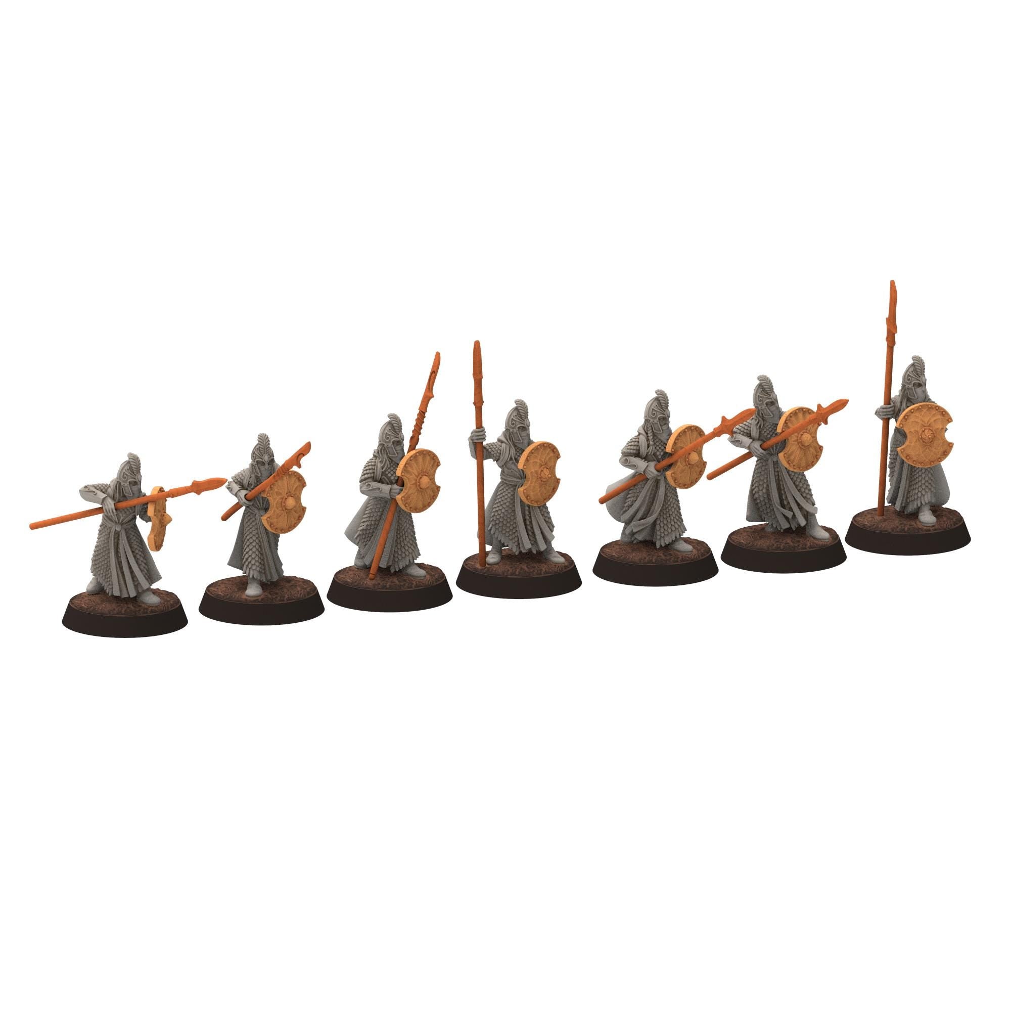 Darkwood - Gwyrdgalas Elven Spearmen with shields - Sylvara - Thornwild - Medbury miniatures