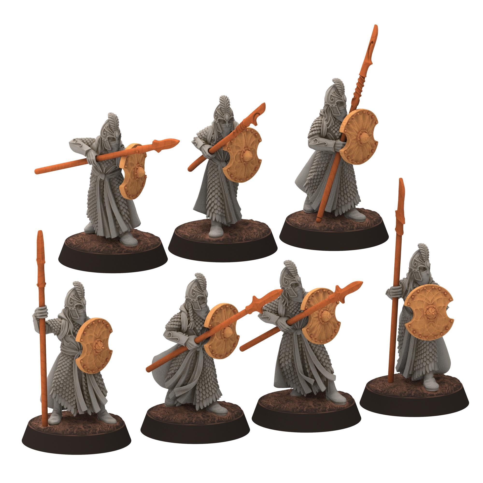Darkwood - Gwyrdgalas Elven Spearmen with shields - Sylvara - Thornwild - Medbury miniatures