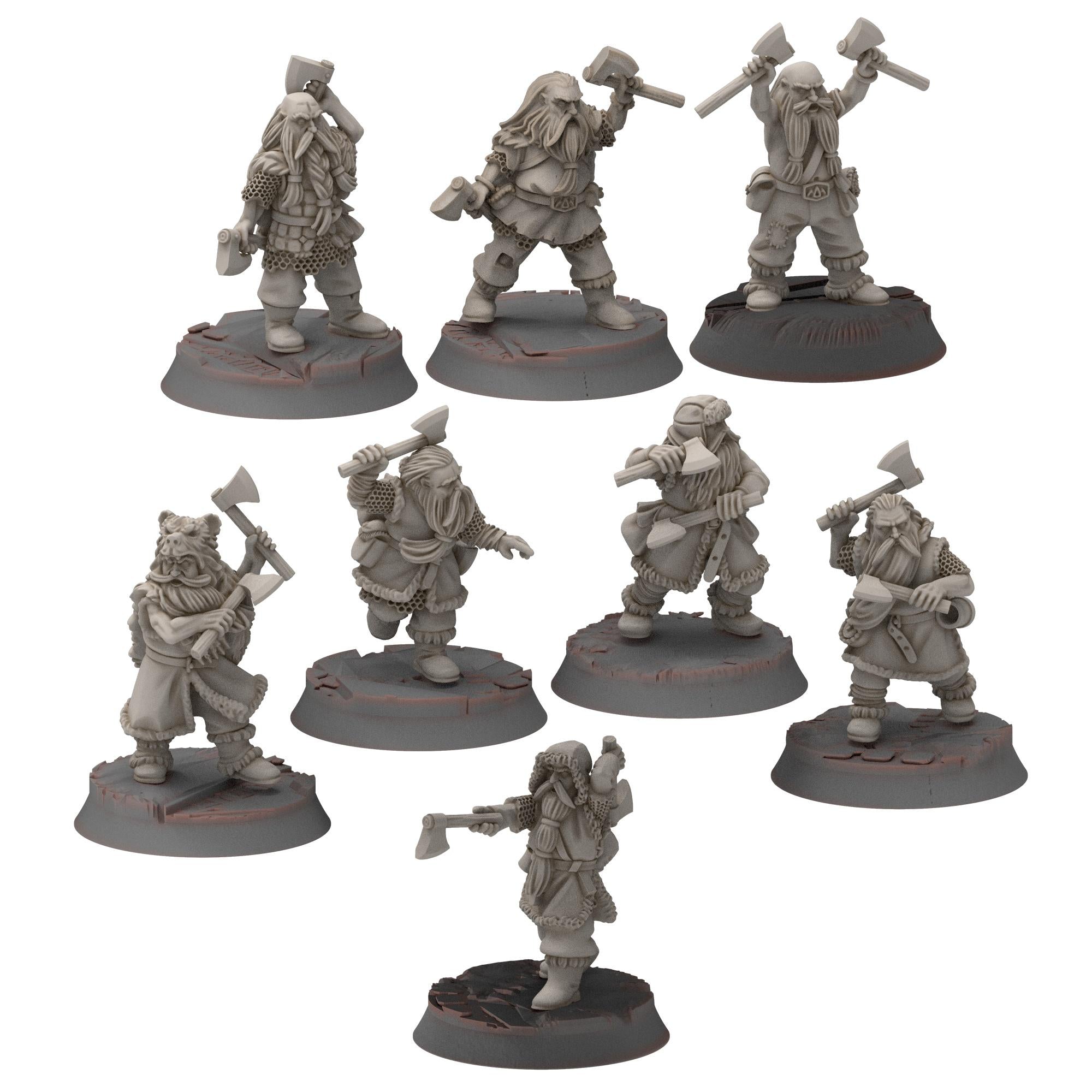 Dwarves - Dwarf barbarians - Stonewards - Steelhalls - Medbury miniatures