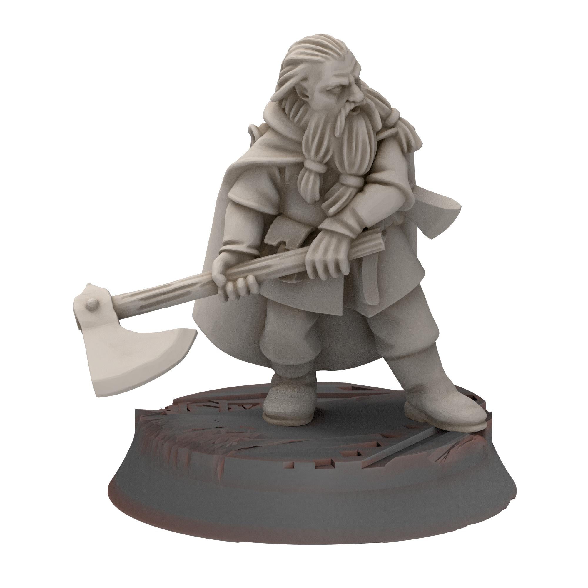 Dwarves - Dwarf Rangers with 2 handed axes - Stonewards - Steelhalls - Medbury miniatures
