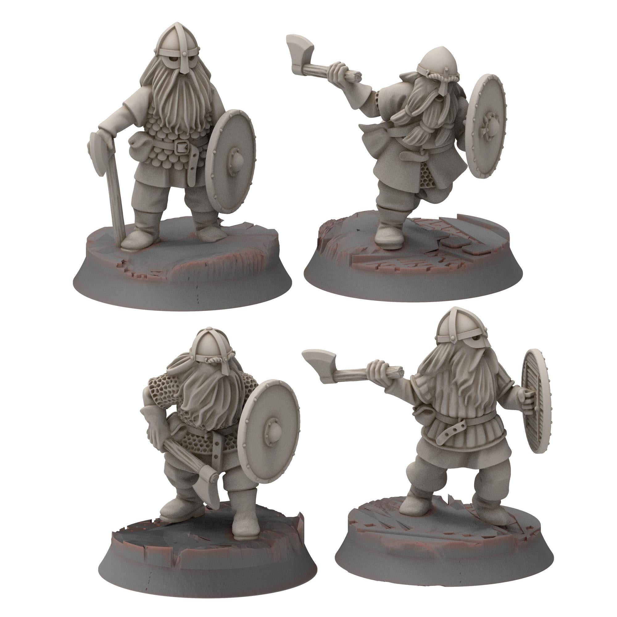 Dwarves - Dwarf Warriors with shields - Stonewards - Steelhalls - Medbury miniatures