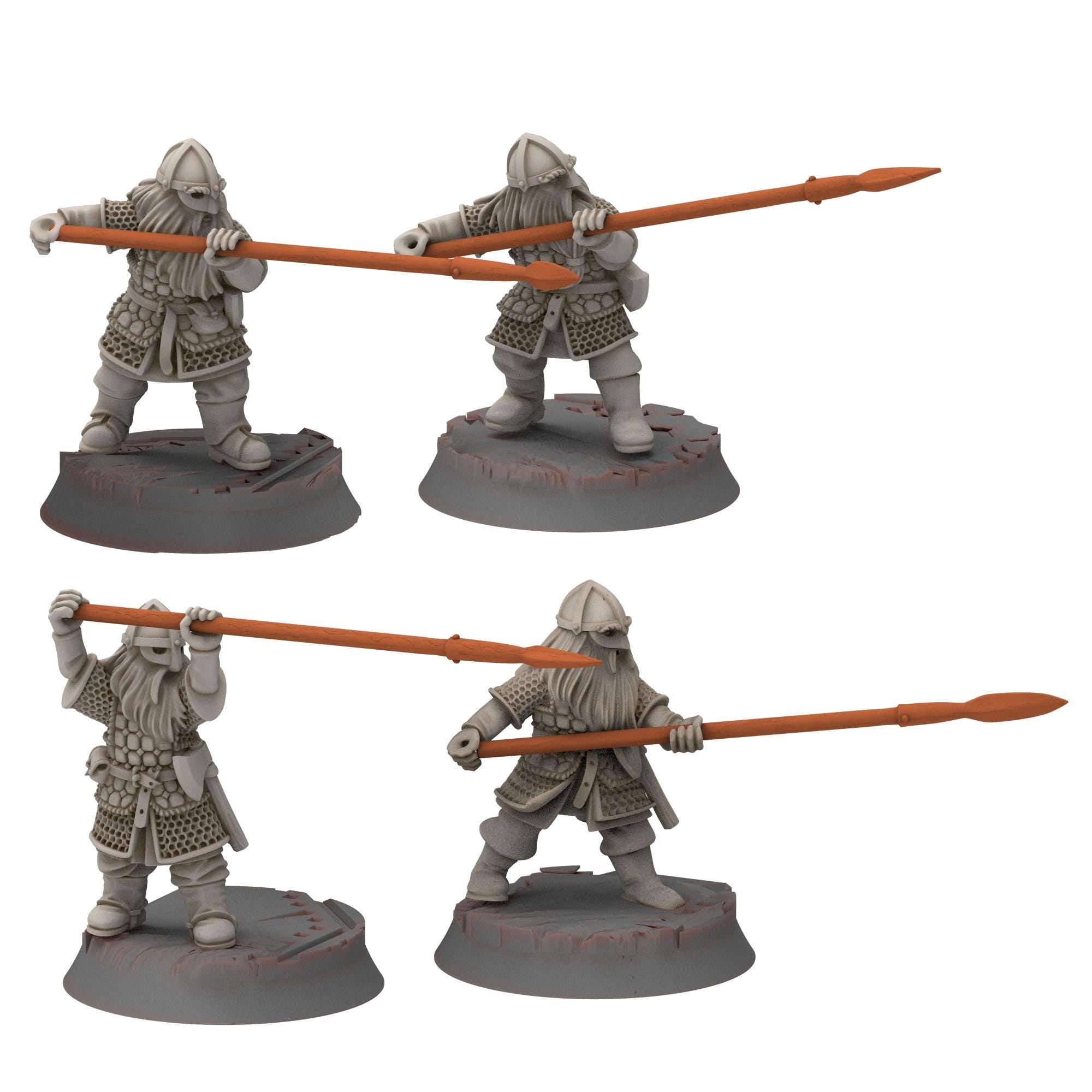 Dwarves - Dwaf warriors spearmen - Stonewards - Steelhalls - Medbury miniatures