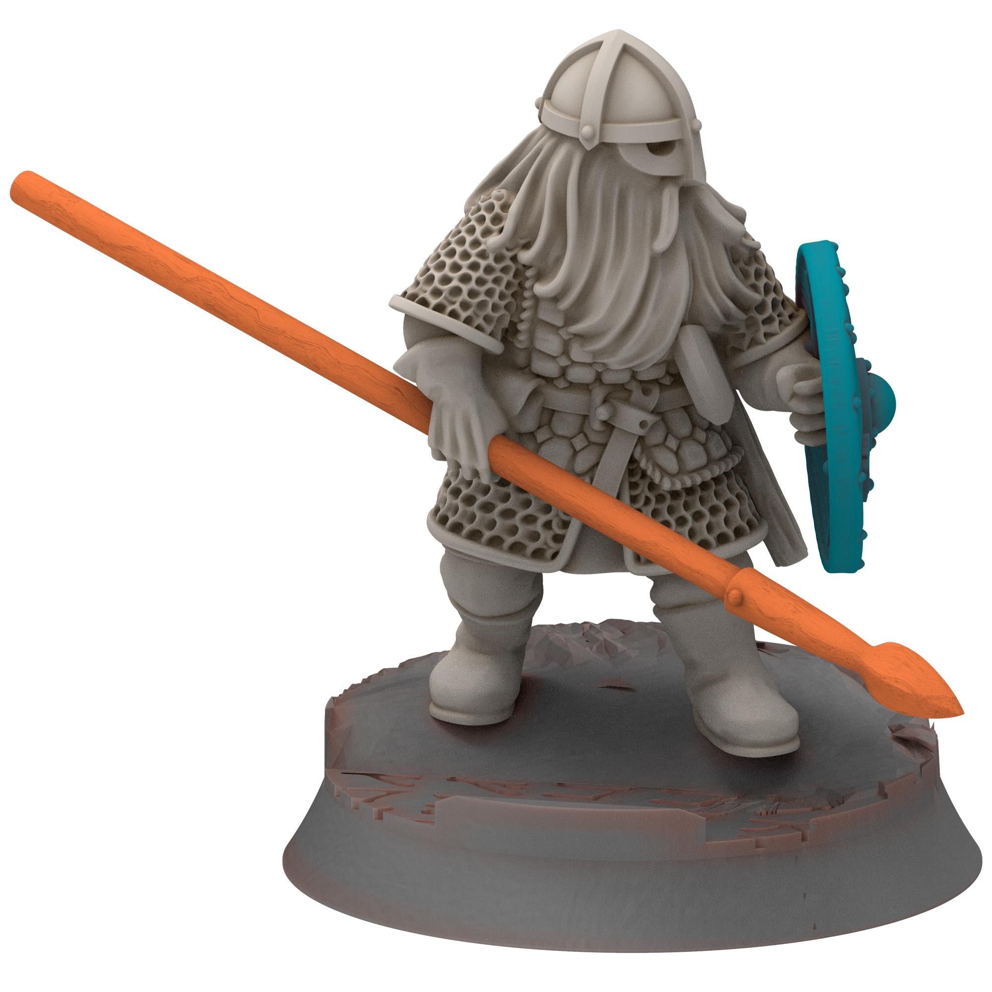 Dwarves - Saphire Ridges Dwarf Spearmen - Stonewards - Steelhalls - Medbury miniatures