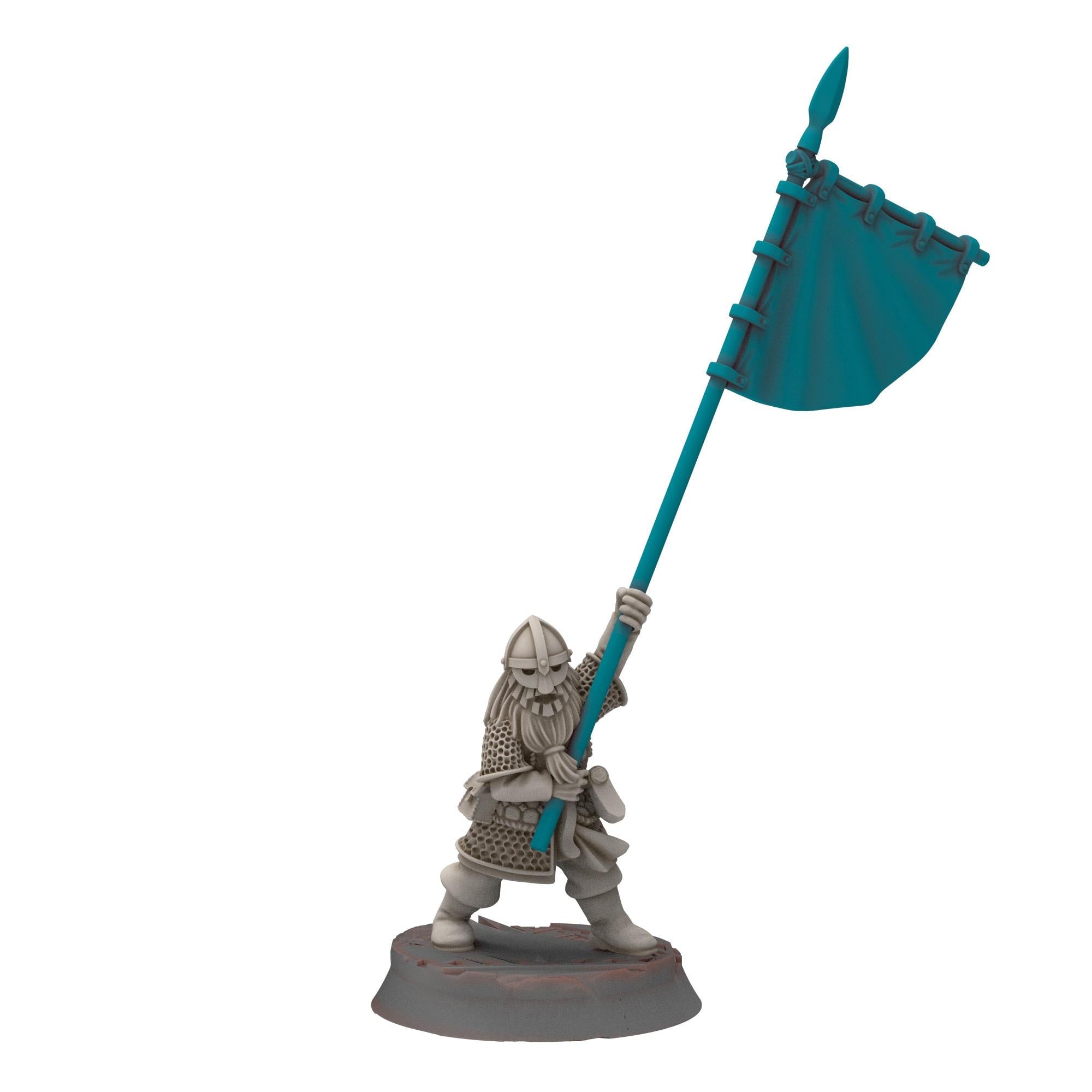 Dwarves - Dwarf Baner & Musician - Stonewards - Steelhalls - Medbury miniatures