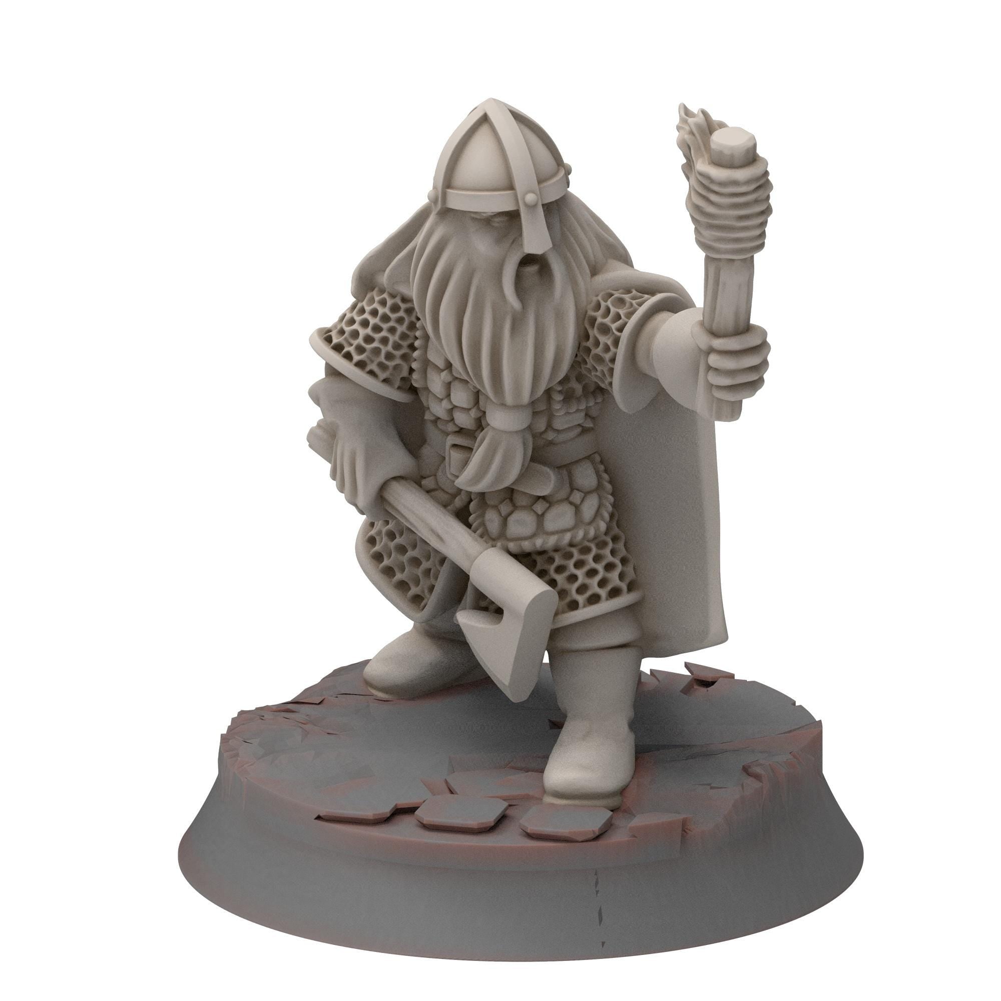 Dwarves - Dwarf with Torch - Stonewards - Steelhalls - Medbury miniatures
