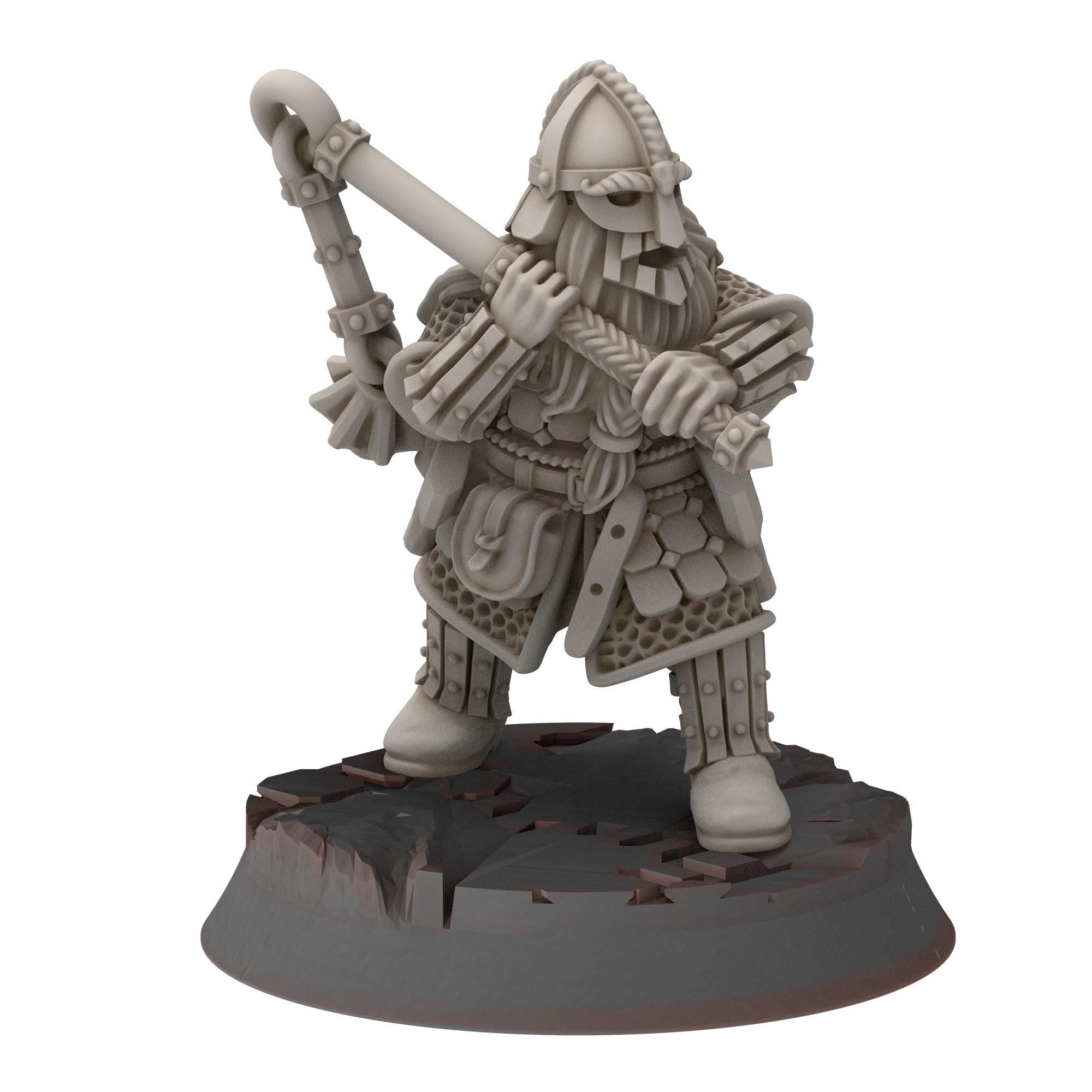 Dwarves - Dwarf Warriors with Flails - Stonewards - Steelhalls - Medbury miniatures