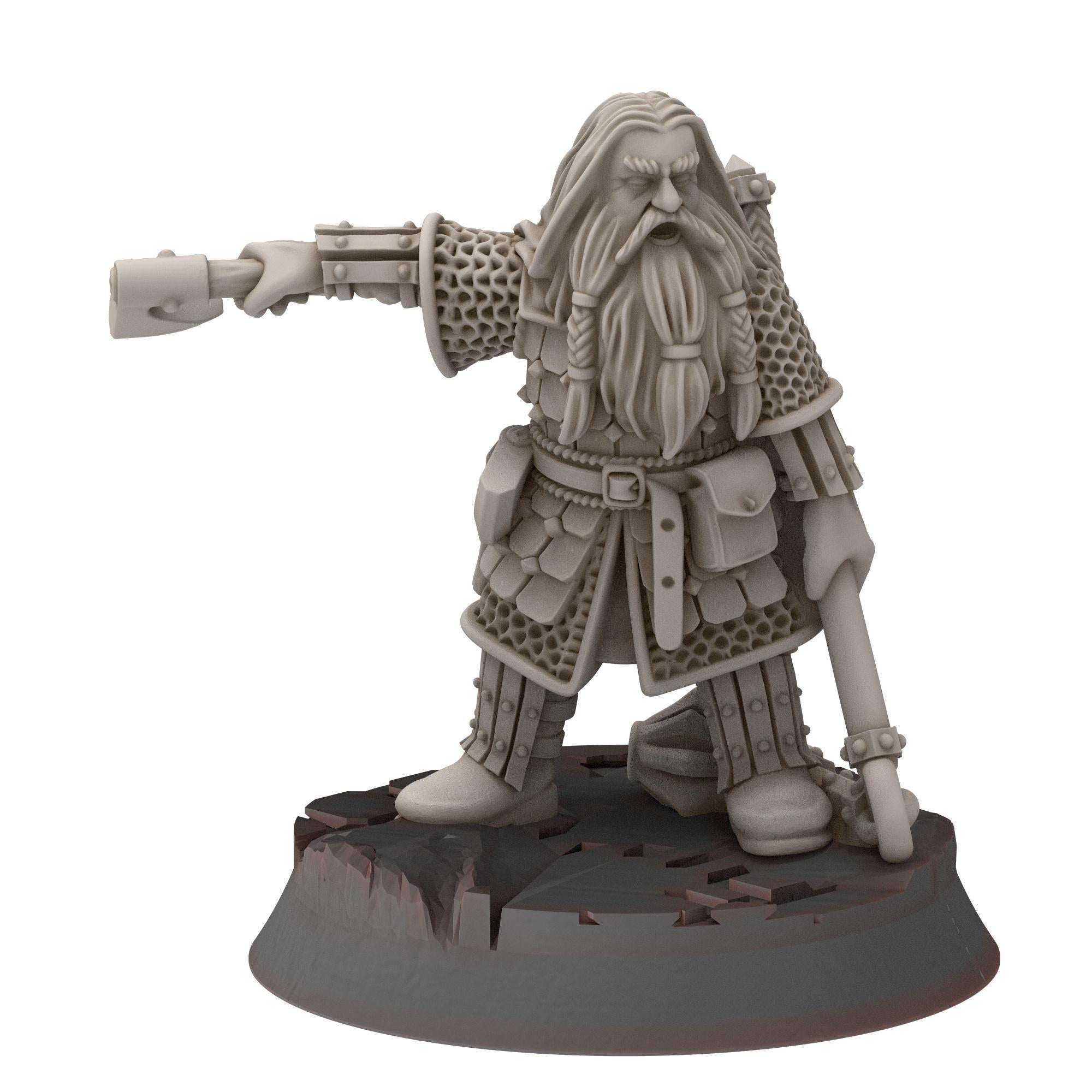 Dwarves - Dwarf Warriors with Flails - Stonewards - Steelhalls - Medbury miniatures
