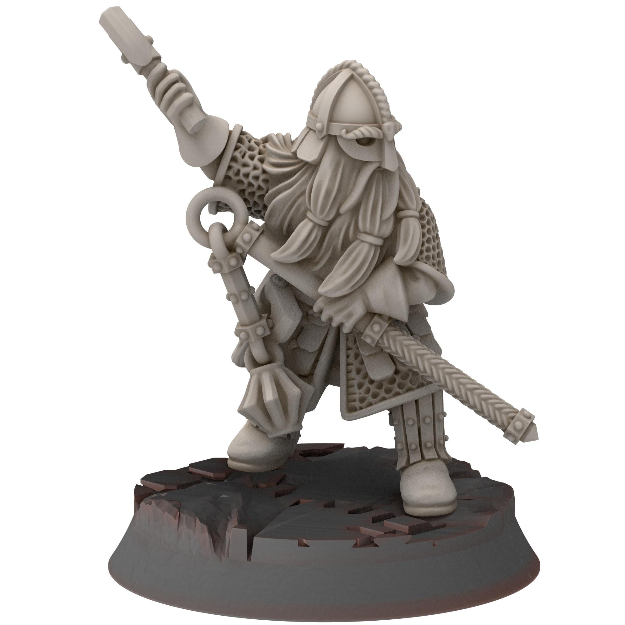 Dwarves - Dwarf Warriors with Flails - Stonewards - Steelhalls - Medbury miniatures