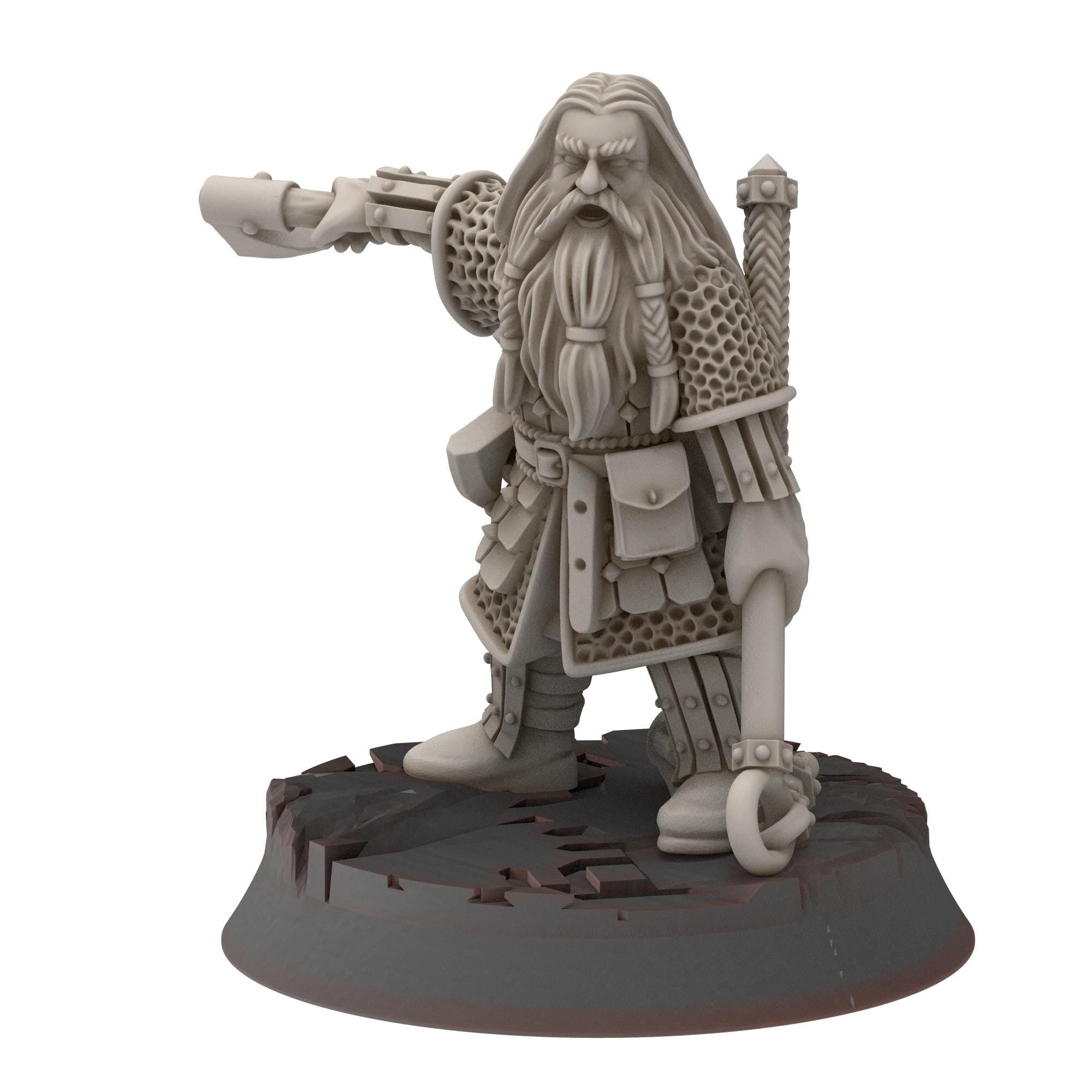 Dwarves - Dwarf Warriors with Flails - Stonewards - Steelhalls - Medbury miniatures