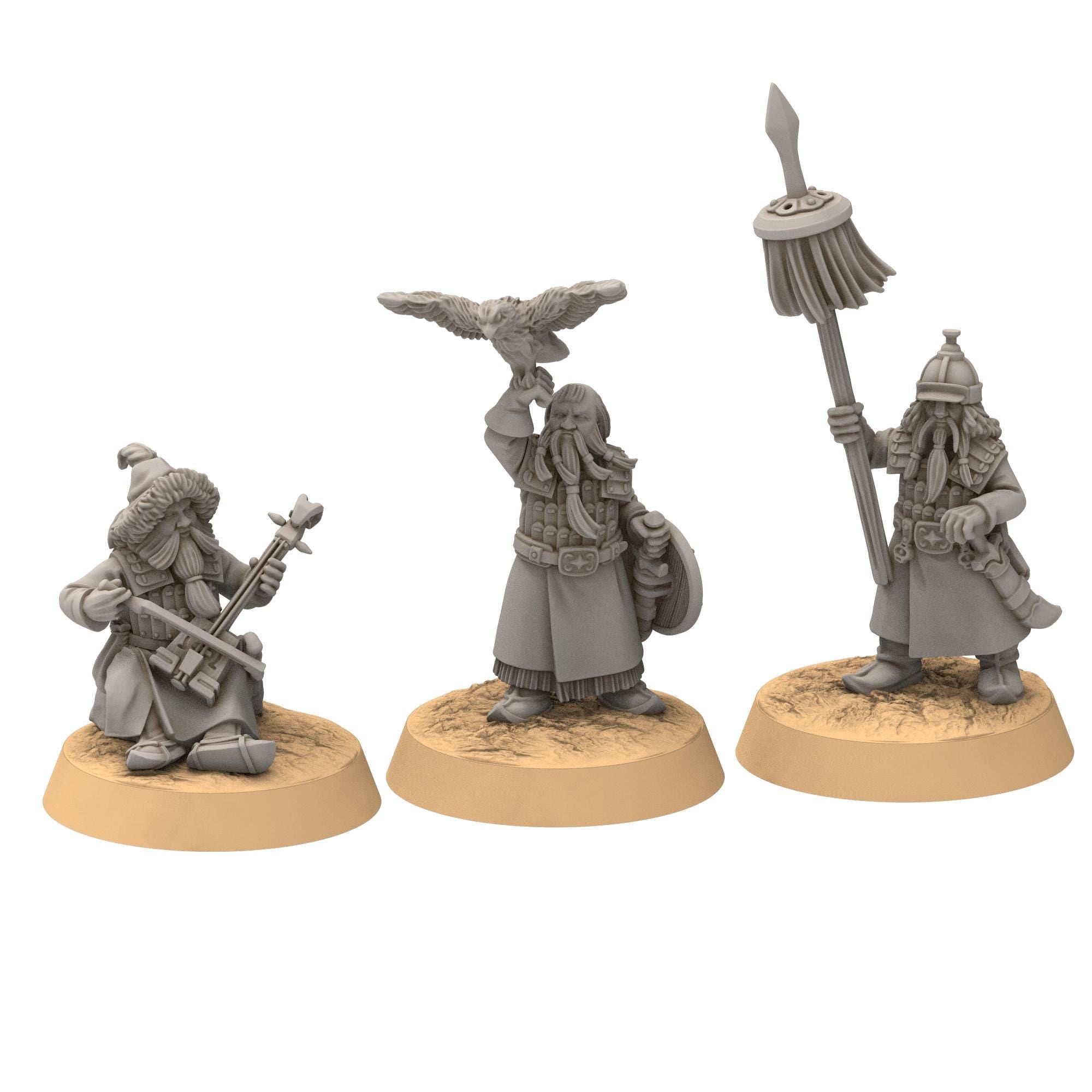 Dwarves - Steppe Dwarf Commanders - Stonewards - Steelhalls - Medbury miniatures