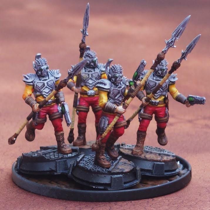 Bug Army - Аyокs, dissmounted cavalry unit with Spears, Cleavers and heavy plasma Guns - Proxywars