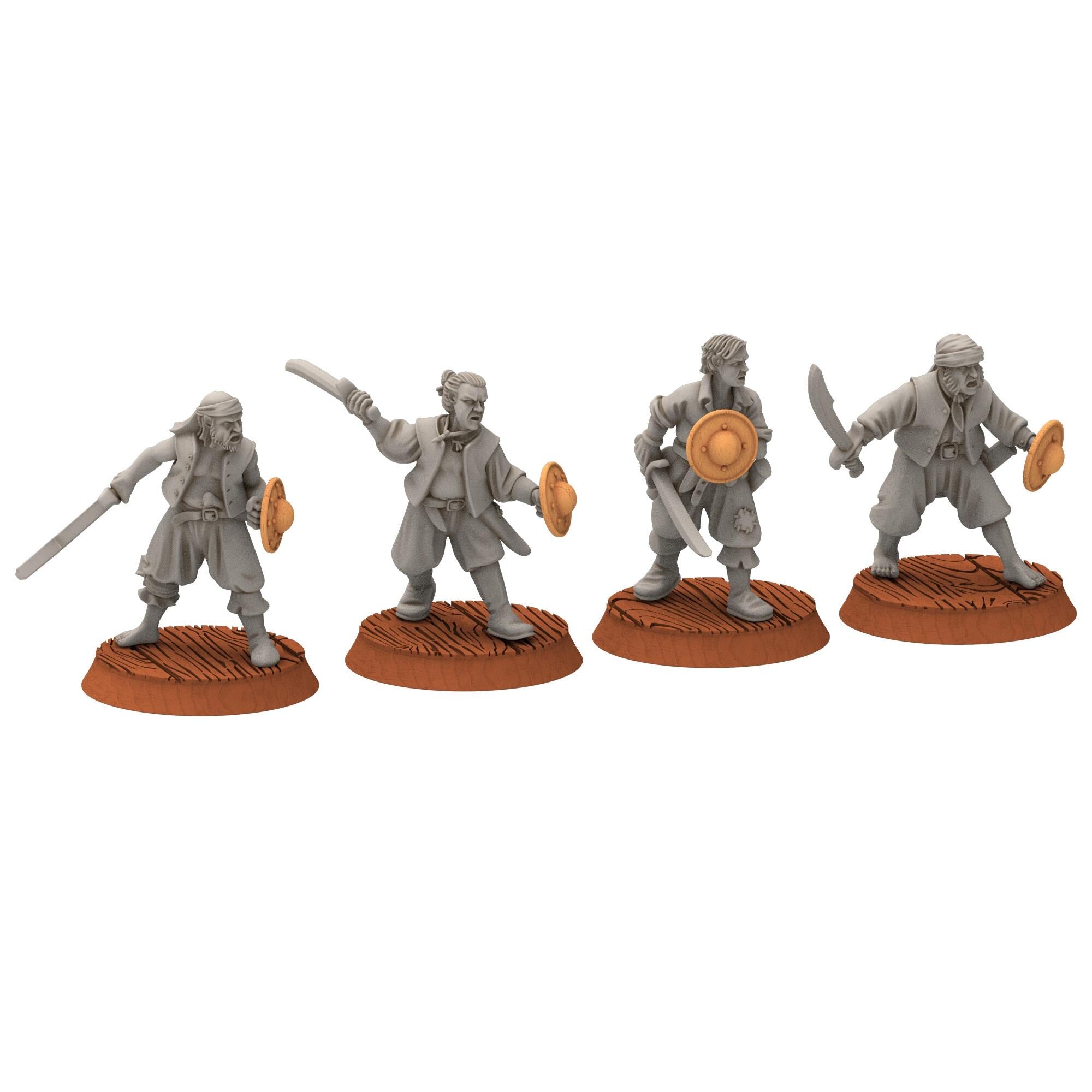 Corsairs - Pirates with Handweapons and shields - Draxis - Medbury miniatures