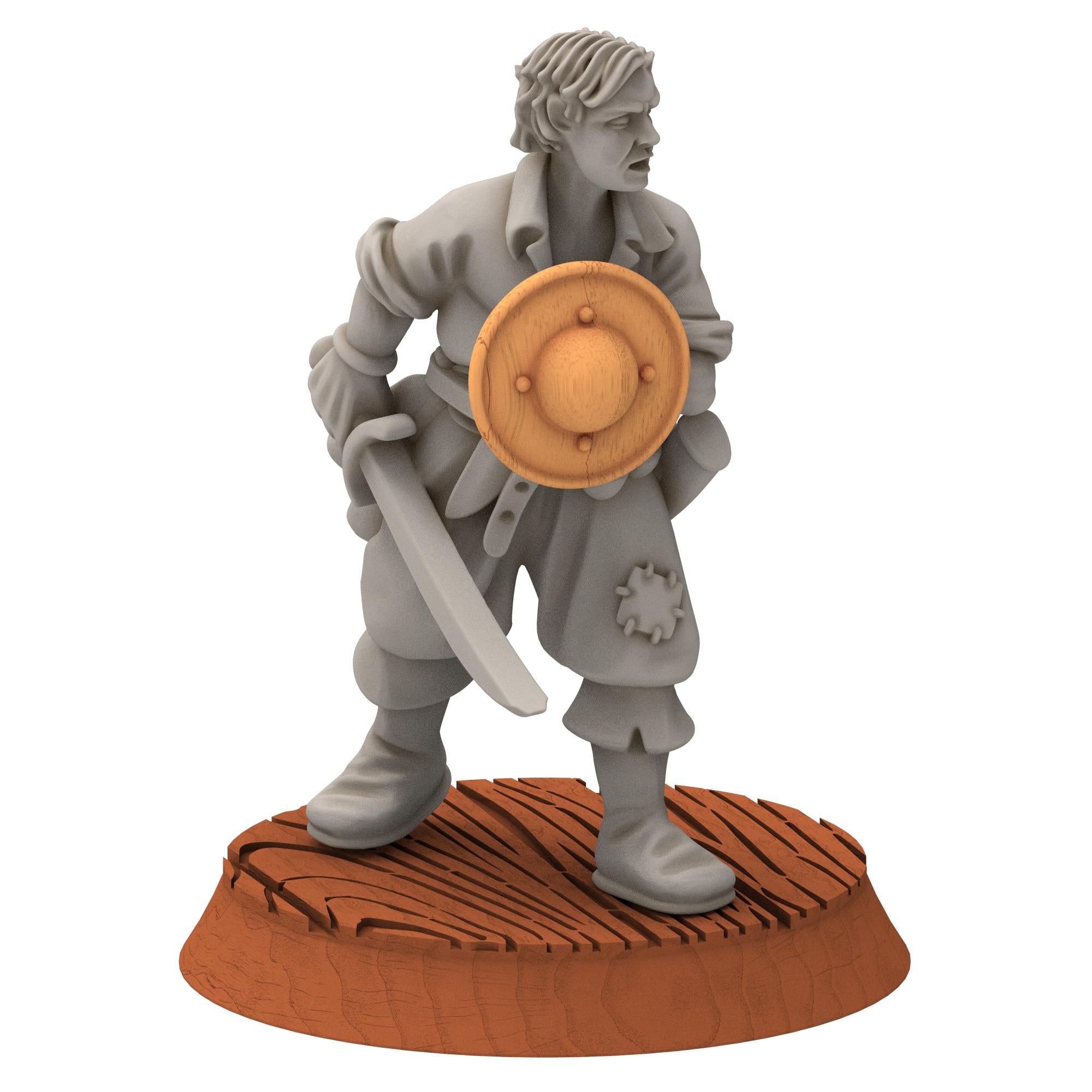 Corsairs - Pirates with Handweapons and shields - Draxis - Medbury miniatures