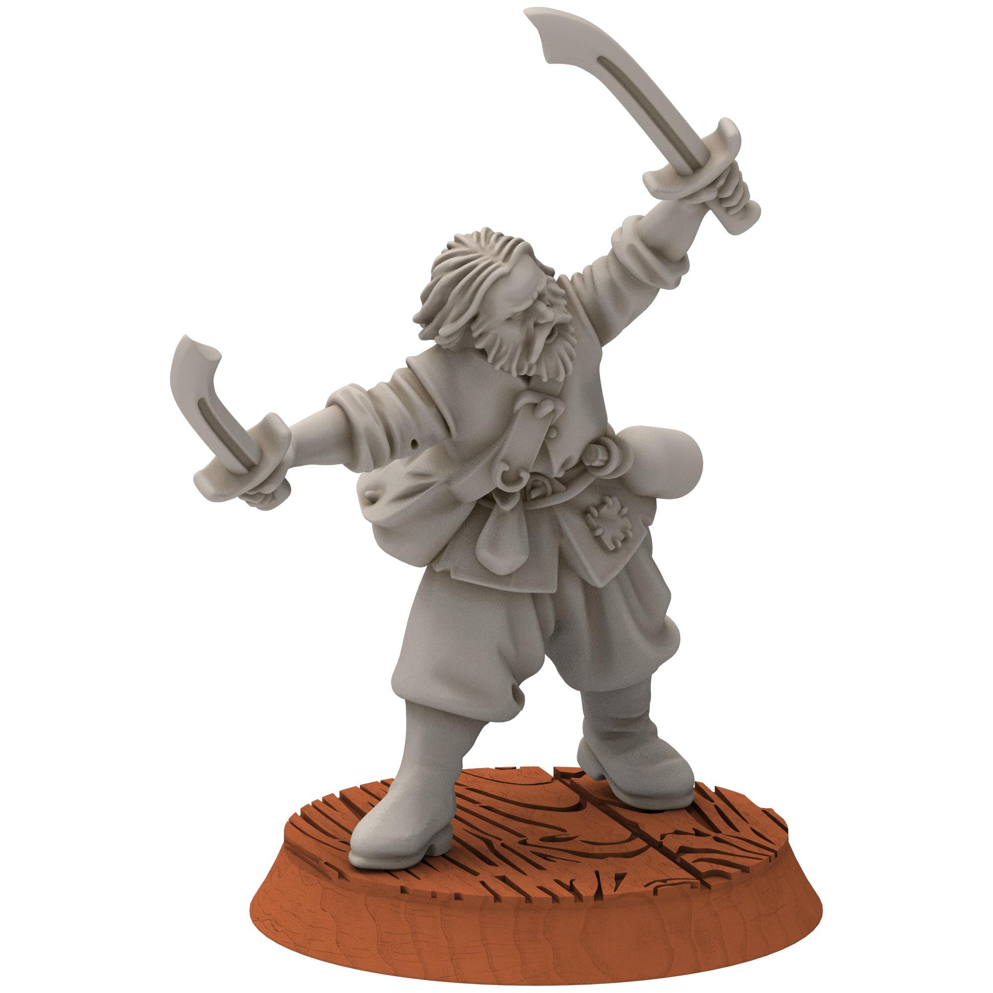 Corsairs - Pirates with 2 Handweapons - Draxis - Medbury miniatures
