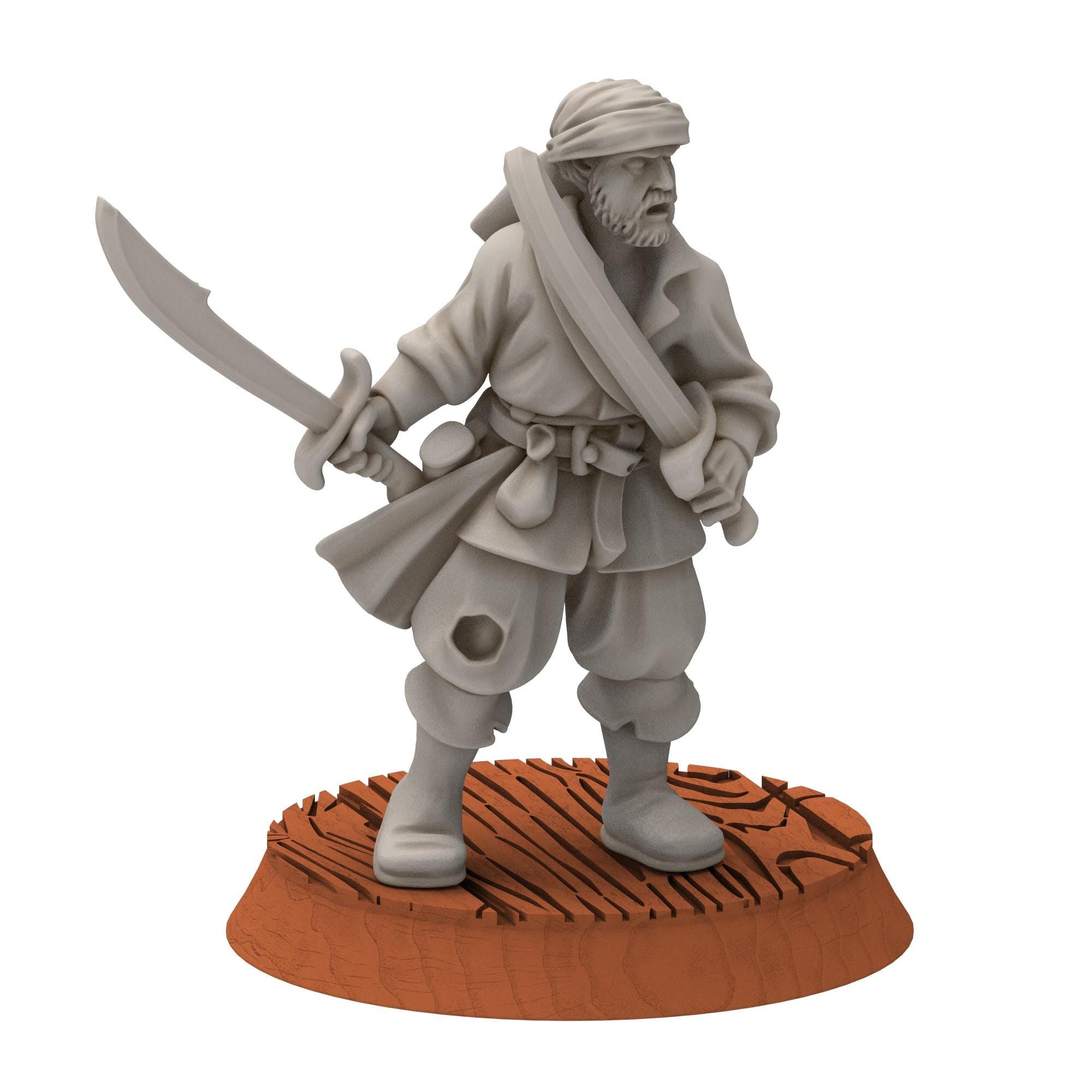 Corsairs - Pirates with 2 Handweapons - Draxis - Medbury miniatures