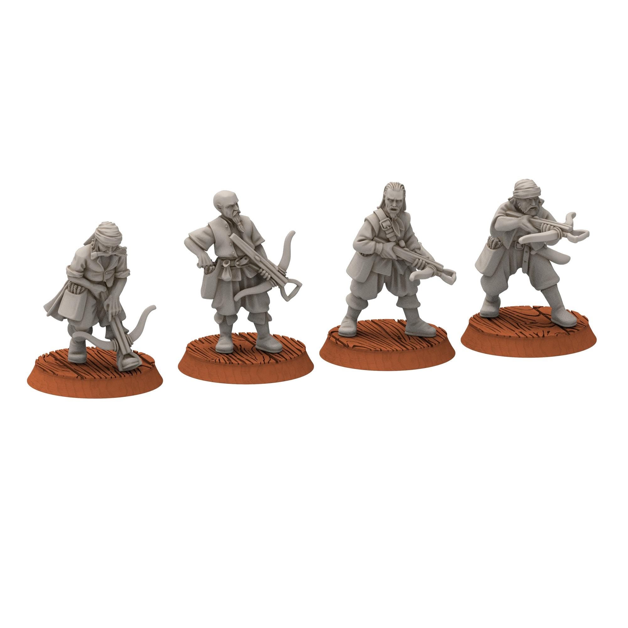 Corsairs - Pirates with Crossbows & Pavises - Draxis - Medbury miniatures