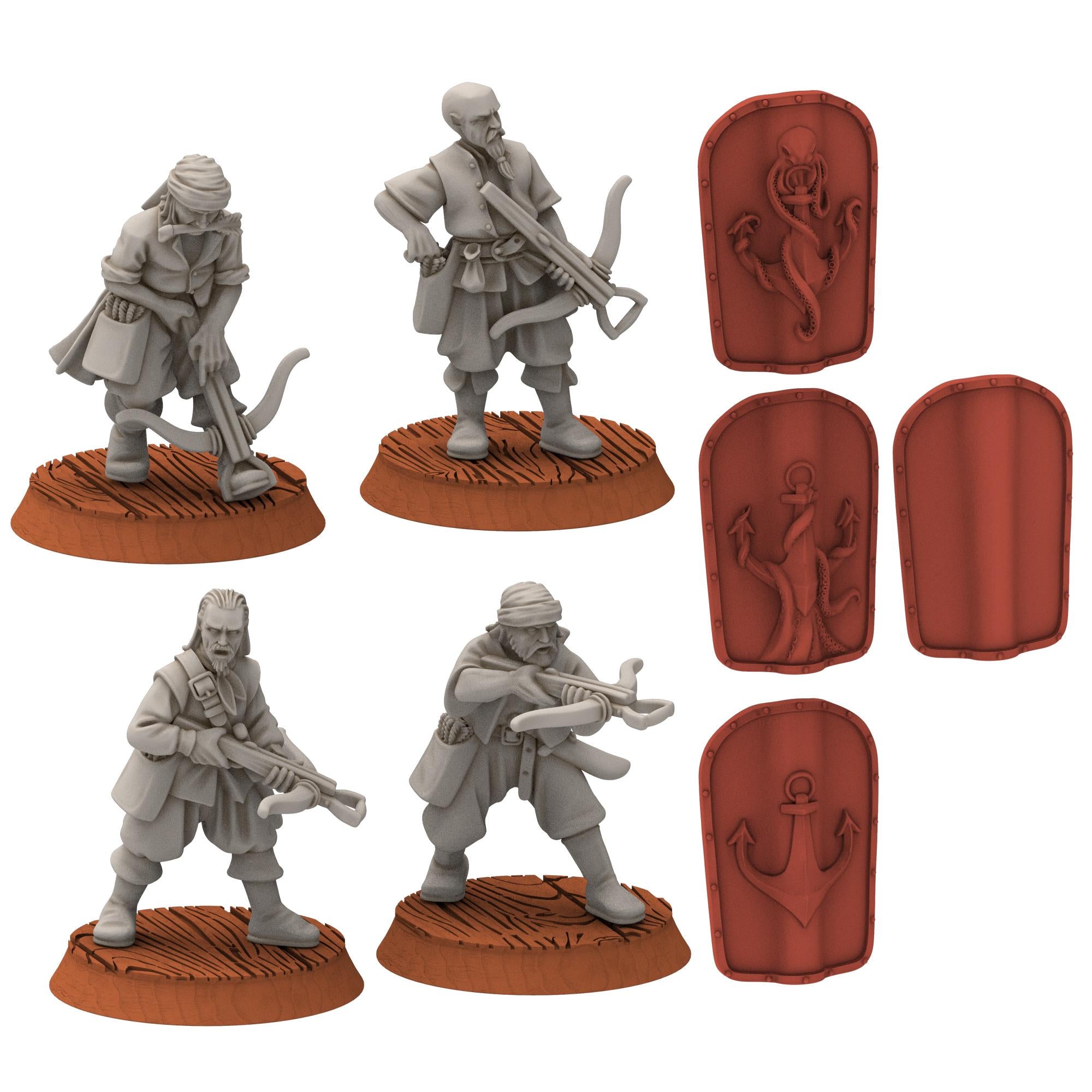 Corsairs - Pirates with Crossbows & Pavises - Draxis - Medbury miniatures