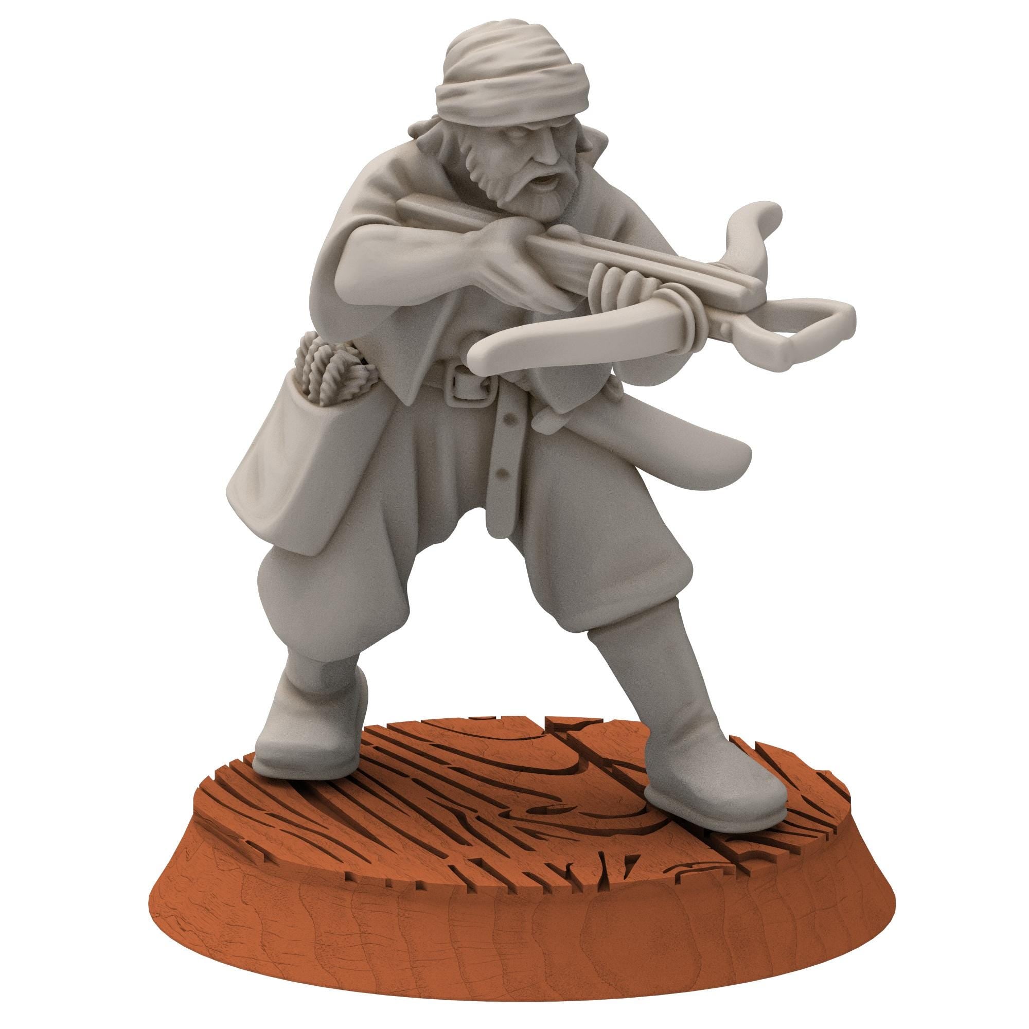 Corsairs - Pirates with Crossbows & Pavises - Draxis - Medbury miniatures