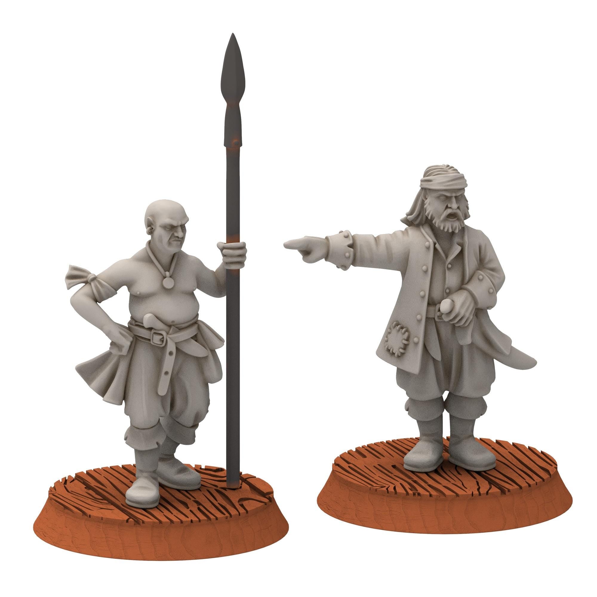 Corsairs - Pirates Characters, Captain & Bosun - Draxis - Medbury miniatures