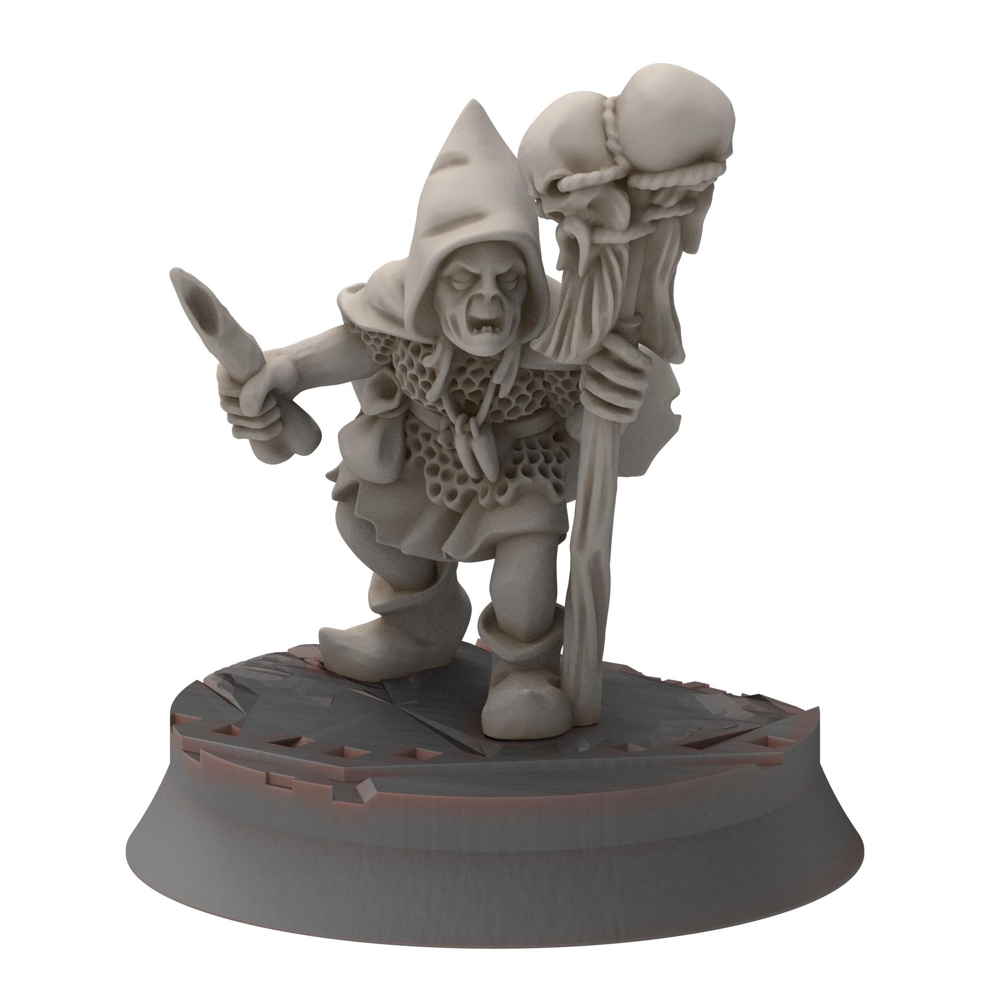 Goblin cave - Goblin Characters, Captain, Shaman - Darkholm - Medbury miniatures