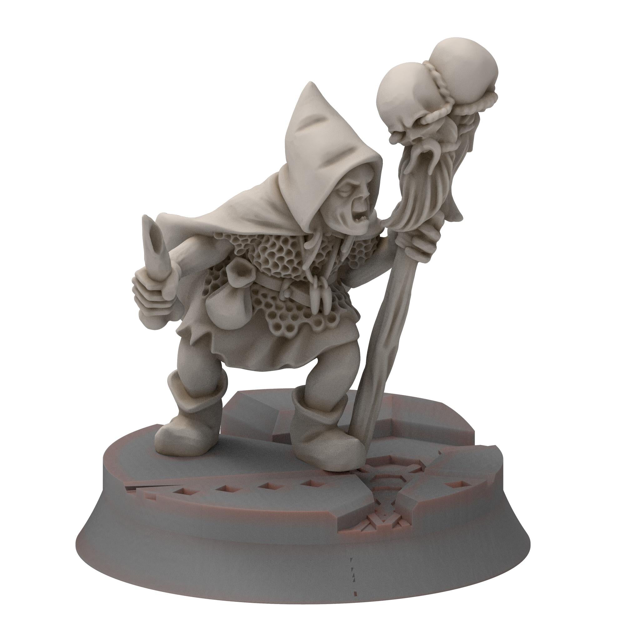 Goblin cave - Goblin Characters, Captain, Shaman - Darkholm - Medbury miniatures