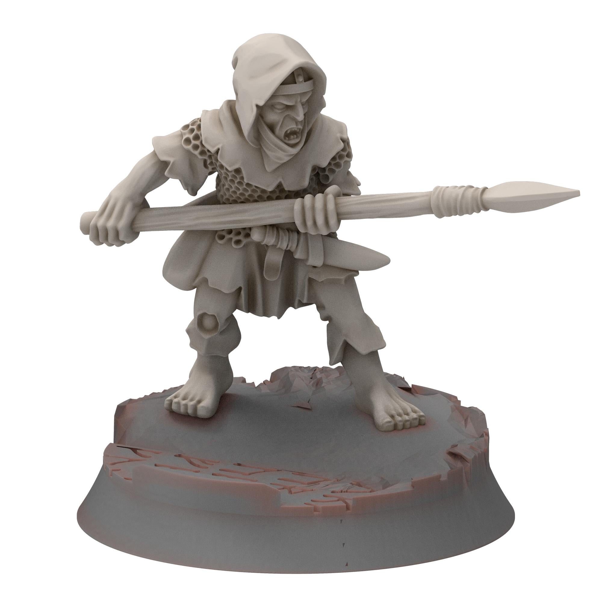 Goblin cave - Goblin Warriors with spears - Darkholm - Medbury miniatures