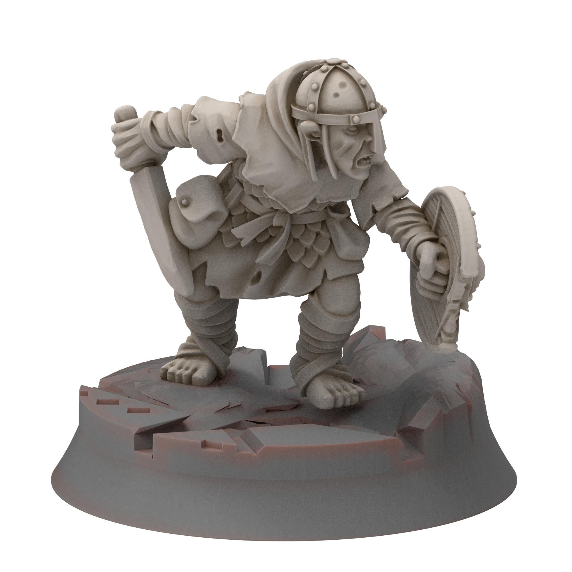 Goblin cave - Goblin Warriors with swords and shields - Darkholm - Medbury miniatures