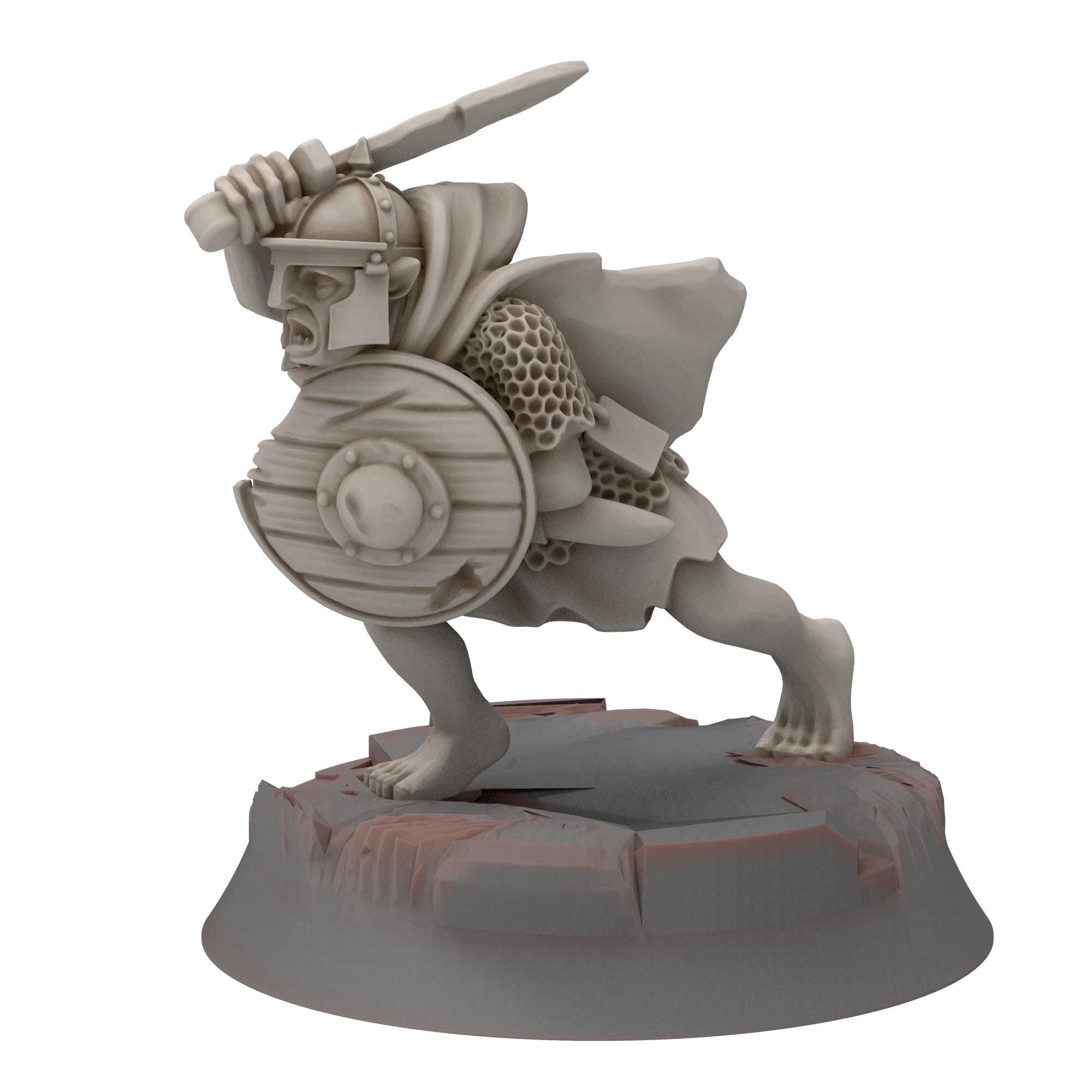 Goblin cave - Goblin Warriors with swords and shields - Darkholm - Medbury miniatures