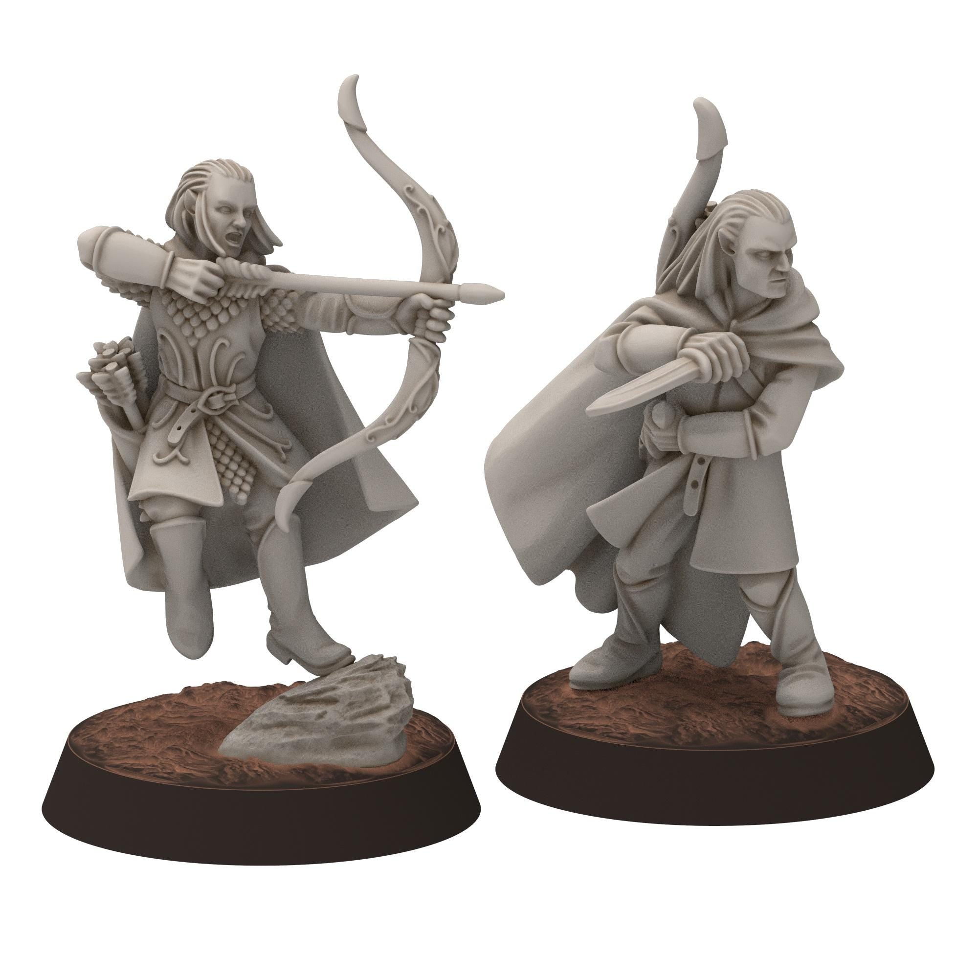 Darkwood - Gwyrdgalas Ranger Captains - Sylvara - Thornwild - Medbury miniatures