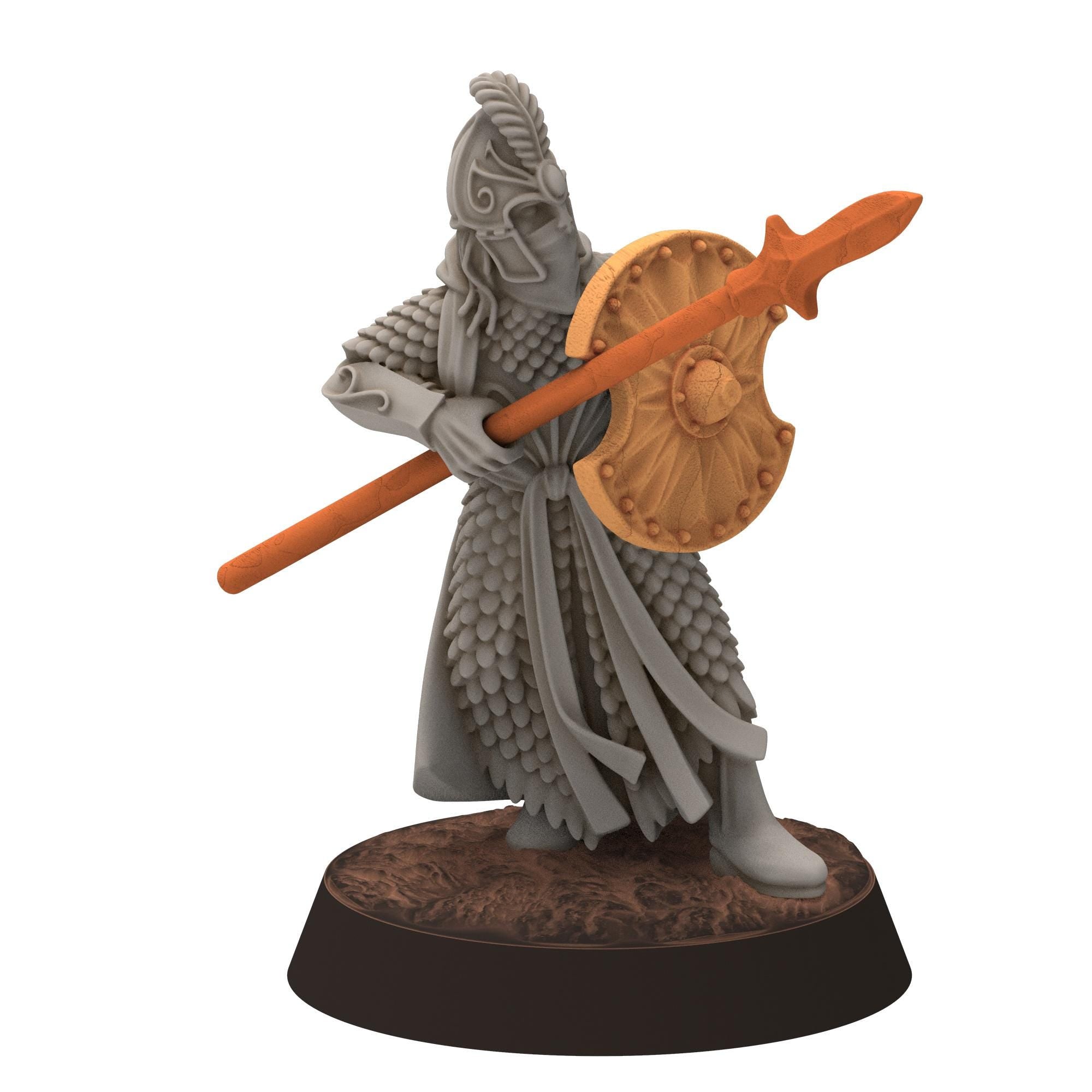 Darkwood - Gwyrdgalas Elven Spearmen with shields - Sylvara - Thornwild - Medbury miniatures