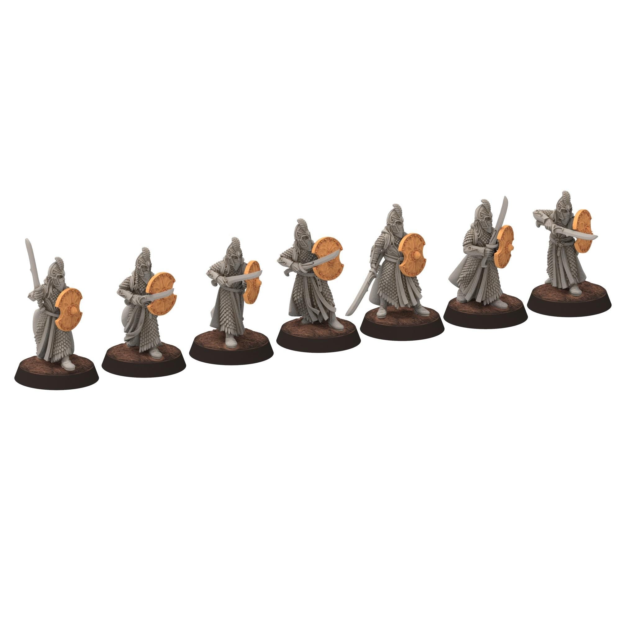 Darkwood - Gwyrdgalas Elven Spearmen with straight swords &shields - Sylvara - Thornwild - Medbury miniatures