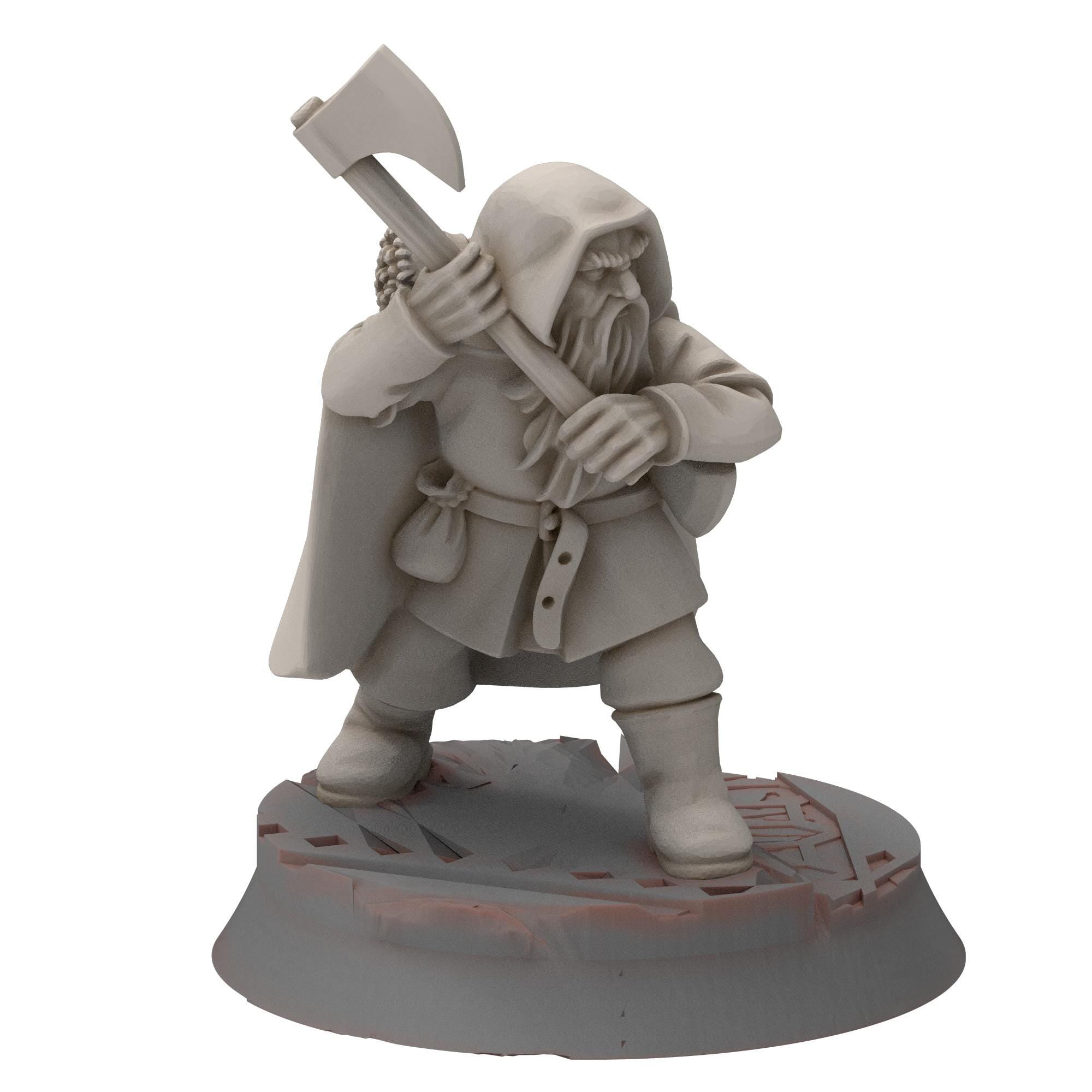 Dwarves - Dwarf Rangers with 2 handed axes - Stonewards - Steelhalls - Medbury miniatures