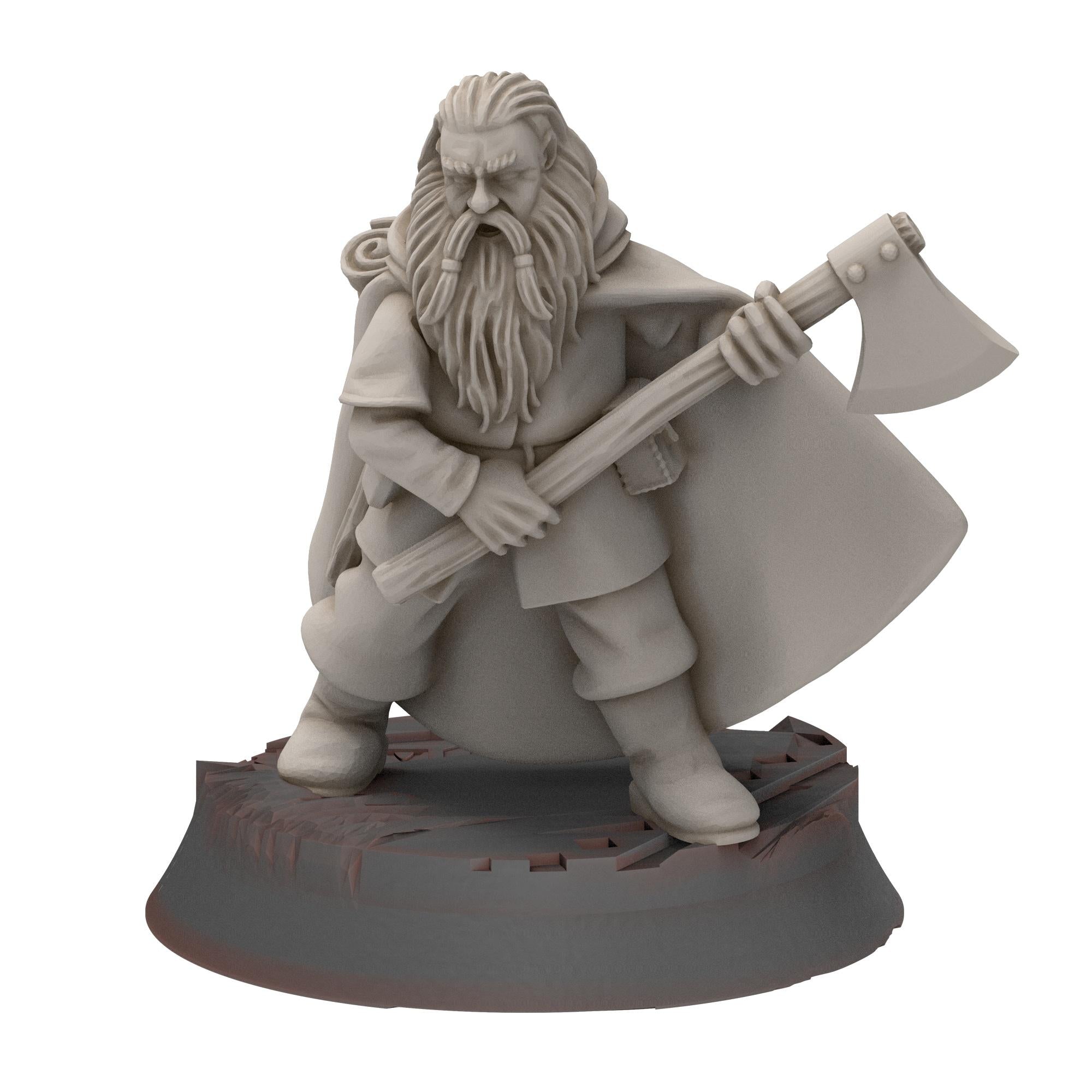 Dwarves - Dwarf Rangers with 2 handed axes - Stonewards - Steelhalls - Medbury miniatures