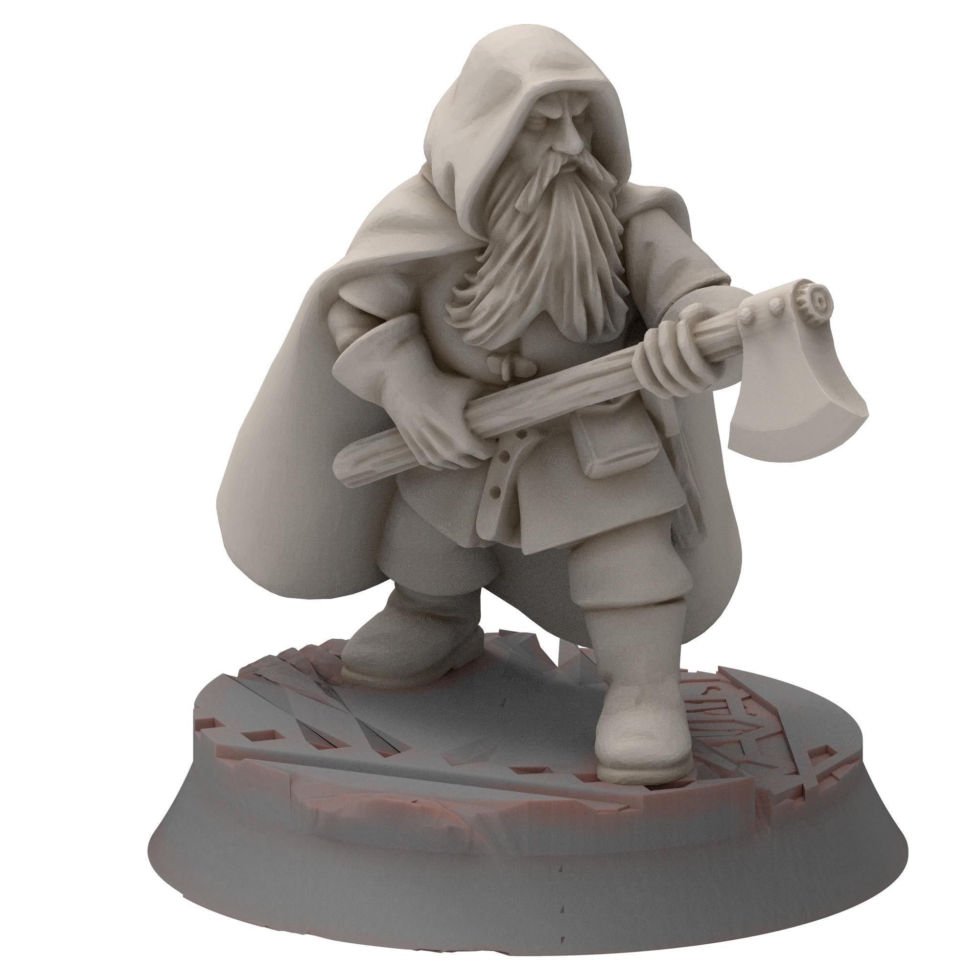 Dwarves - Dwarf Rangers with 2 handed axes - Stonewards - Steelhalls - Medbury miniatures
