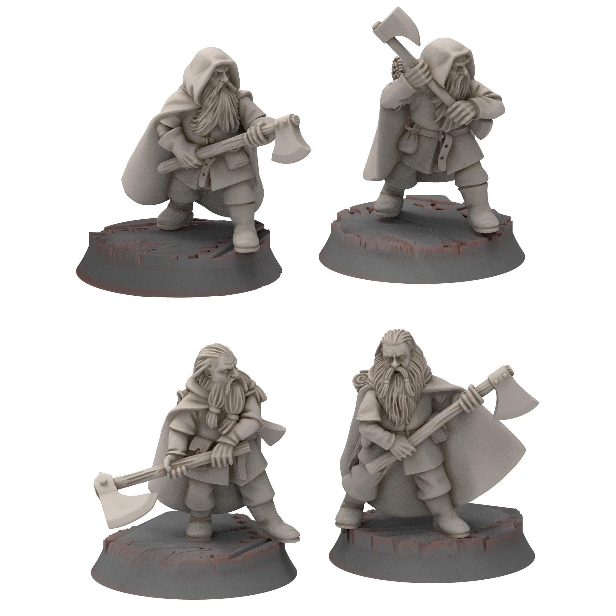 Dwarves - Dwarf Rangers with 2 handed axes - Stonewards - Steelhalls - Medbury miniatures