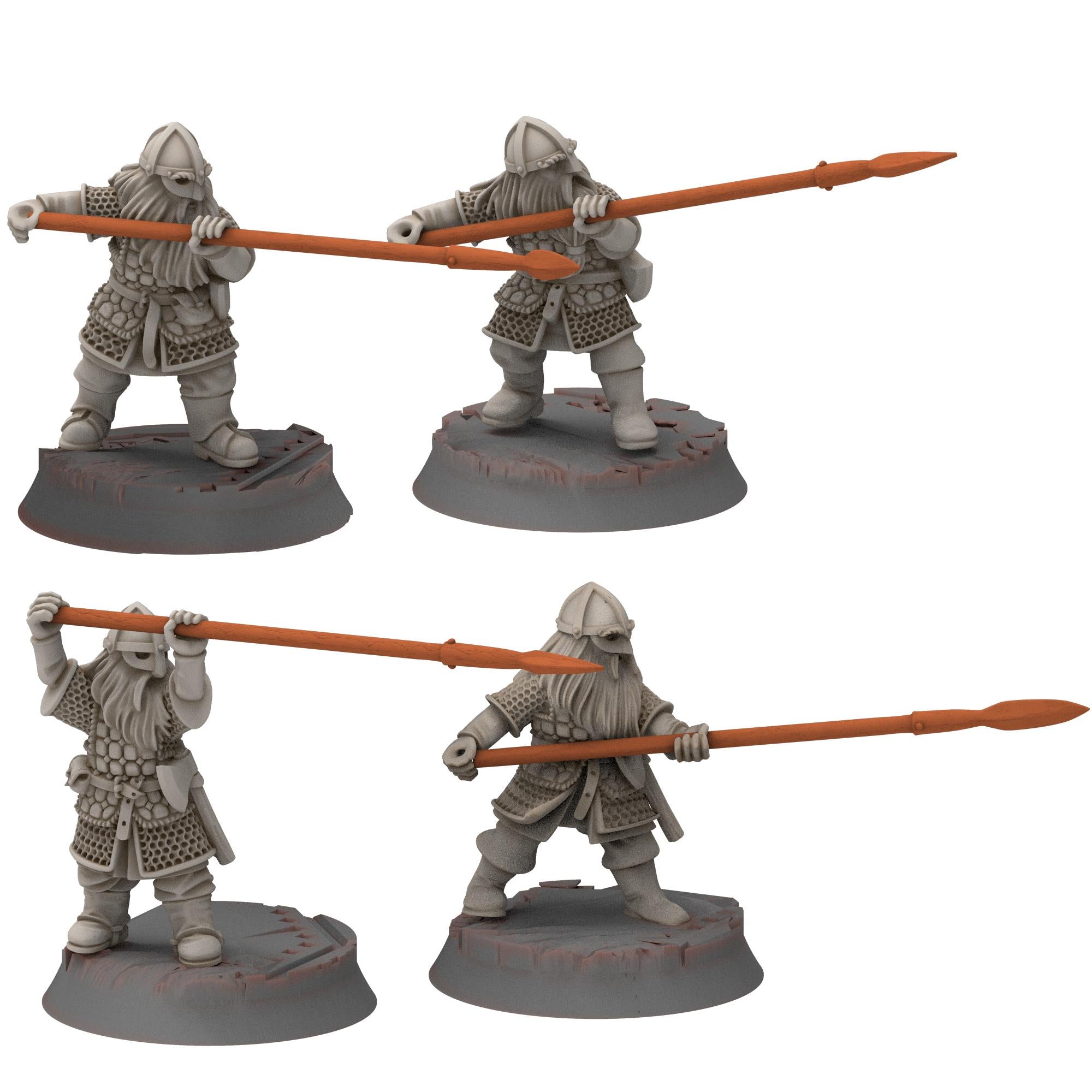Dwarves - Dwaf warriors spearmen - Stonewards - Steelhalls - Medbury miniatures