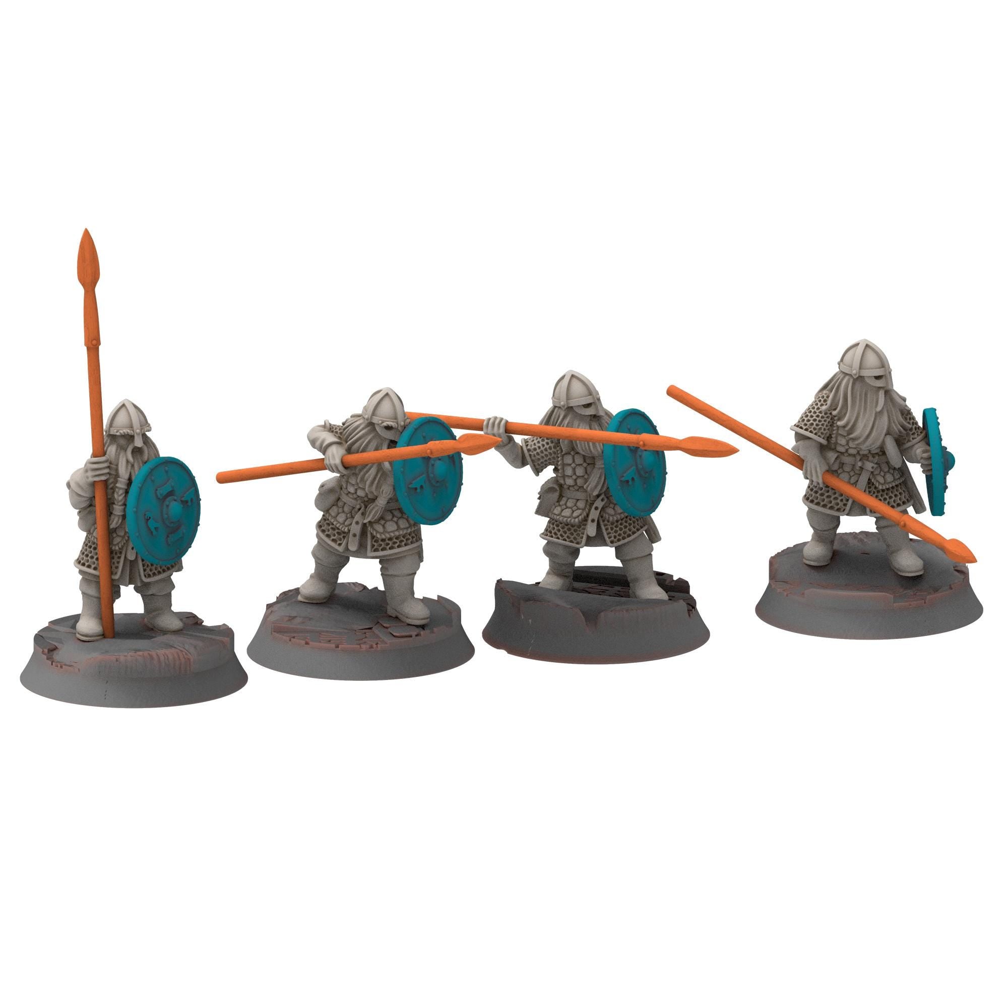 Dwarves - Saphire Ridges Dwarf Spearmen - Stonewards - Steelhalls - Medbury miniatures