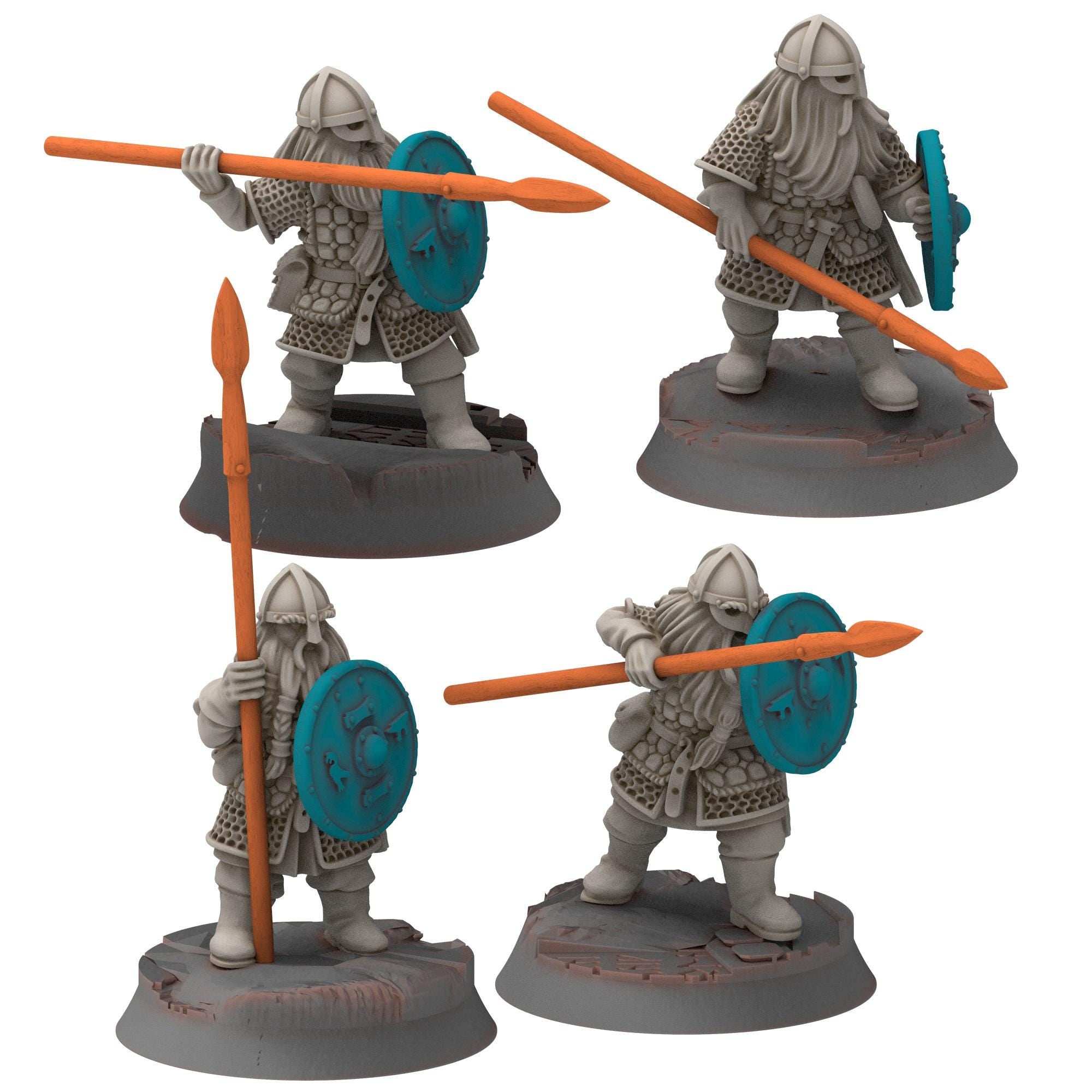 Dwarves - Saphire Ridges Dwarf Spearmen - Stonewards - Steelhalls - Medbury miniatures