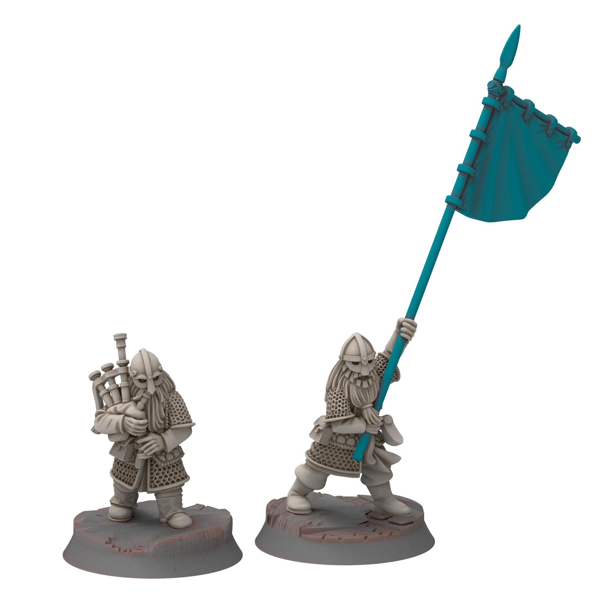 Dwarves - Dwarf Baner & Musician - Stonewards - Steelhalls - Medbury miniatures