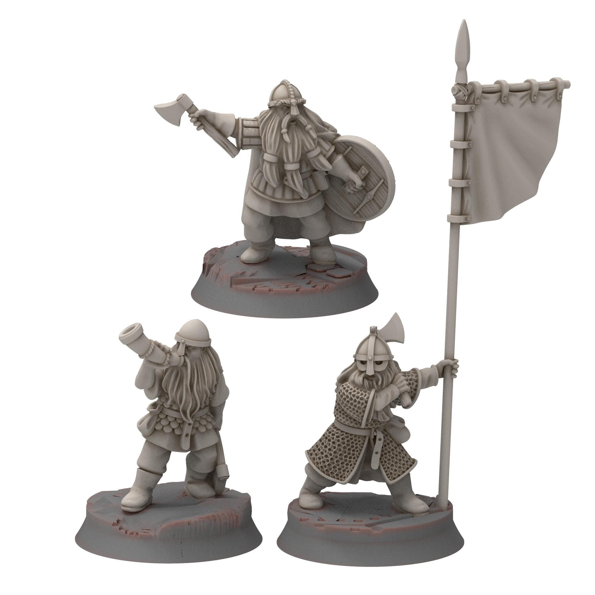 Dwarves - Dwarven Commanders - Stonewards - Steelhalls - Medbury miniatures