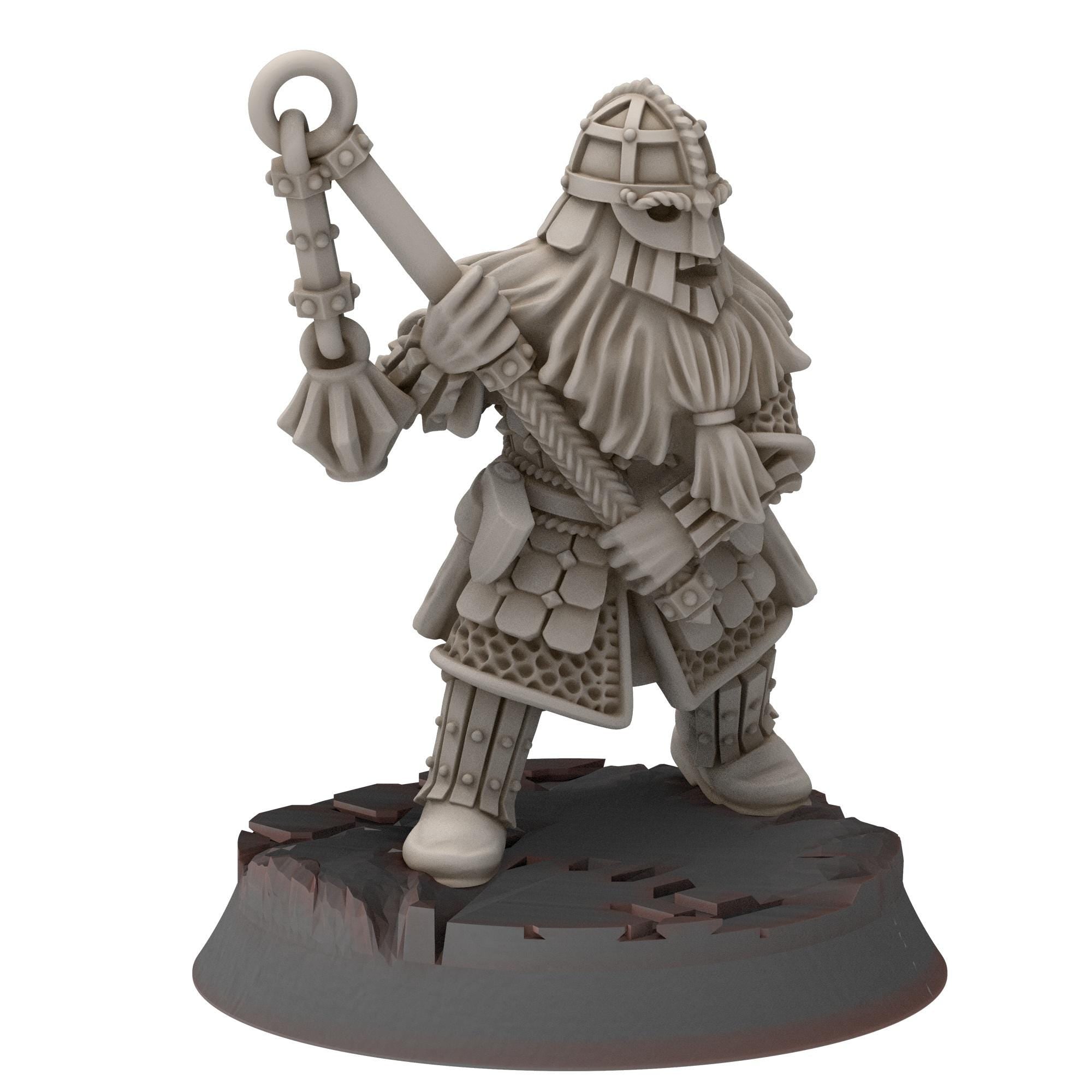 Dwarves - Dwarf Warriors with Flails - Stonewards - Steelhalls - Medbury miniatures